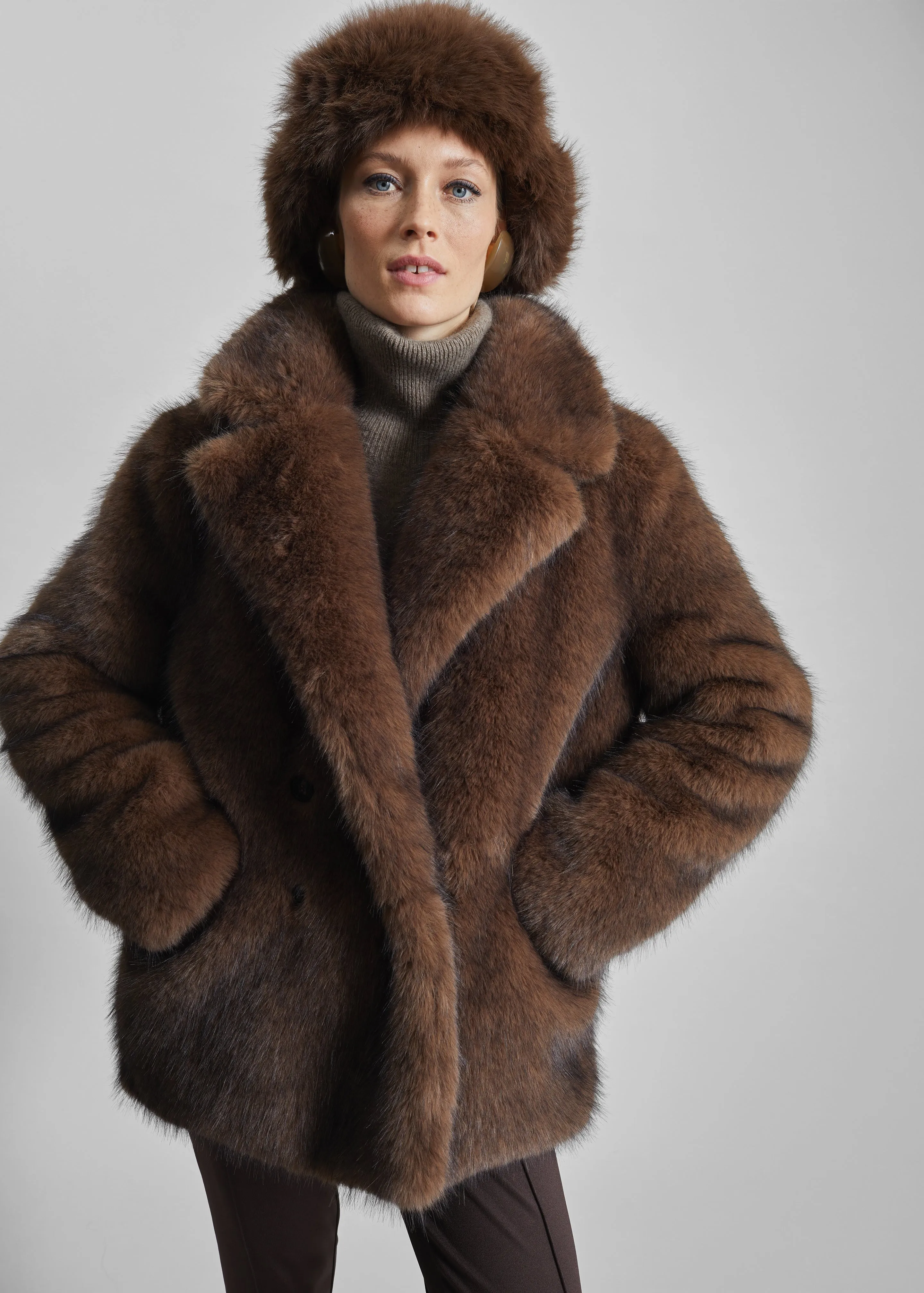 Adamello Faux Fur Short Coat - Brown sold by Frankie Shop product image thumbnail 5