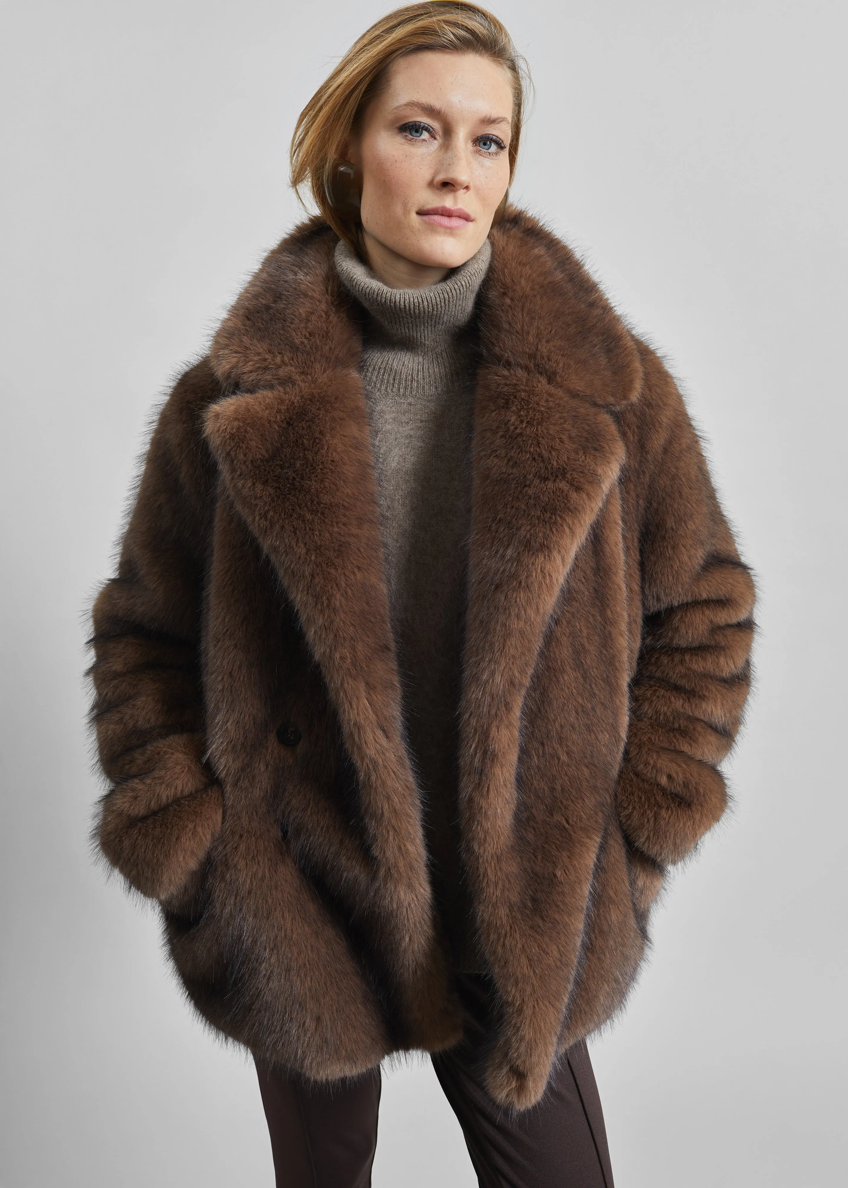 Adamello Faux Fur Short Coat - Brown sold by Frankie Shop product image thumbnail 2