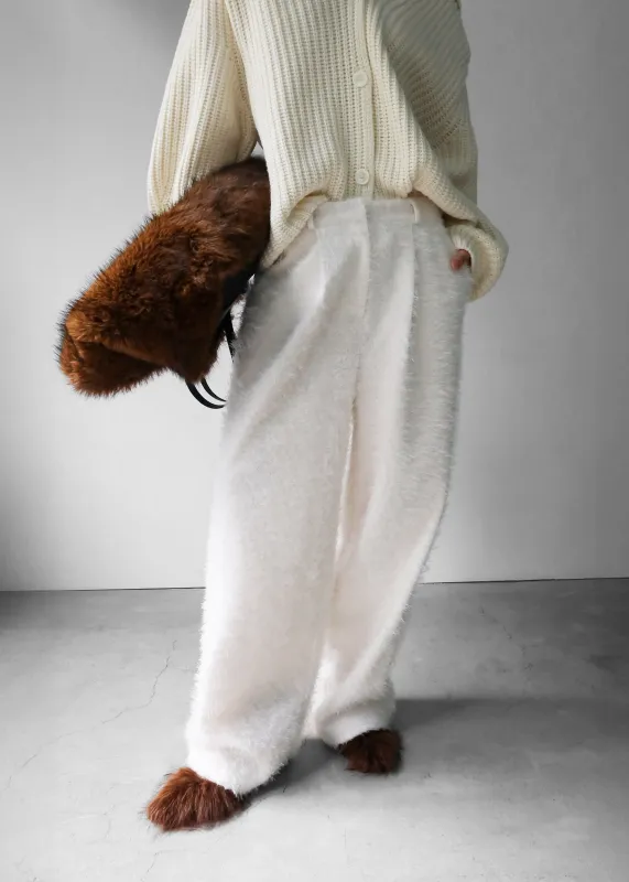 Melker Furry Pants - Off White made by Frankie Shop