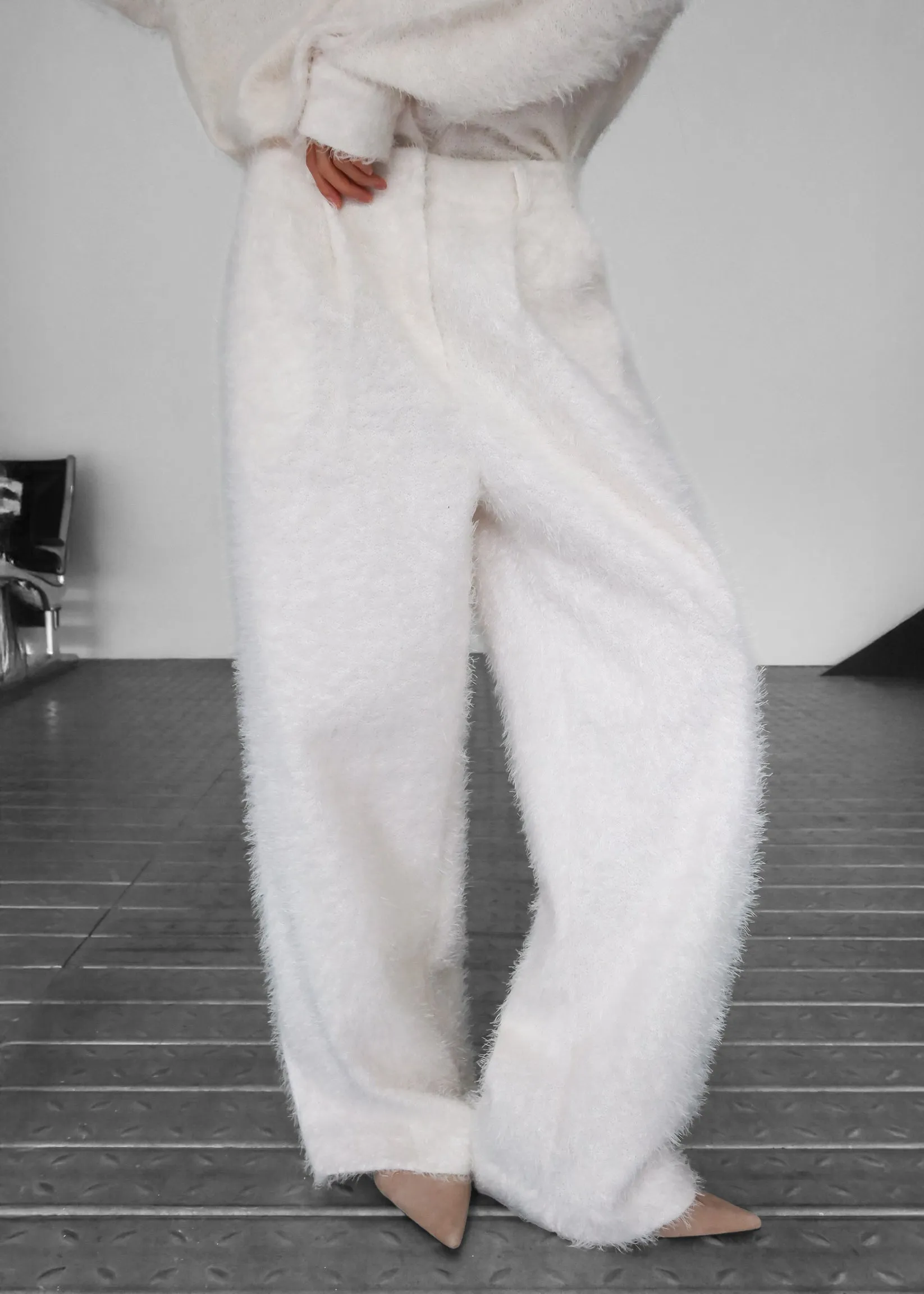 Melker Furry Pants - Off White sold by Frankie Shop product image thumbnail 3