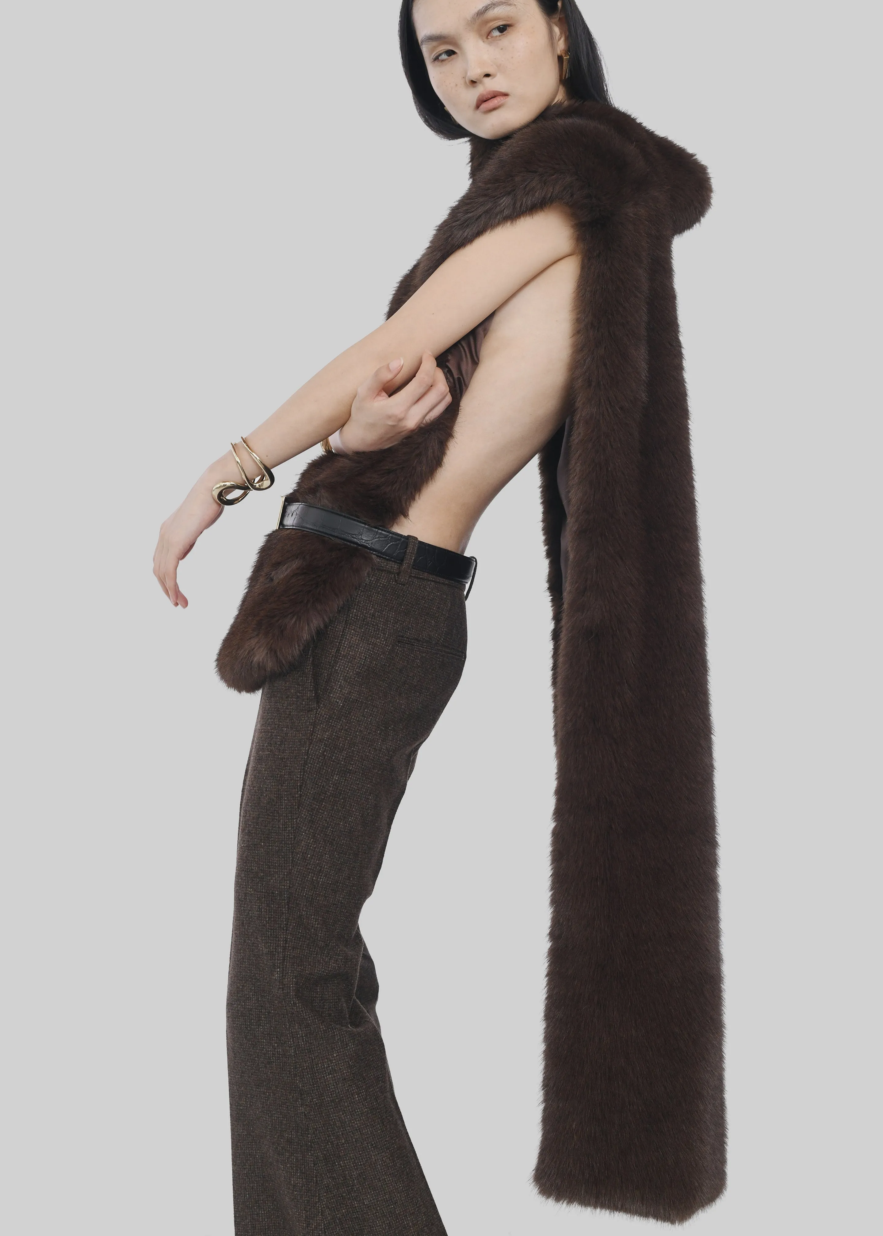 Corvara Faux Fur Vest - Brown sold by Frankie Shop product image thumbnail 2
