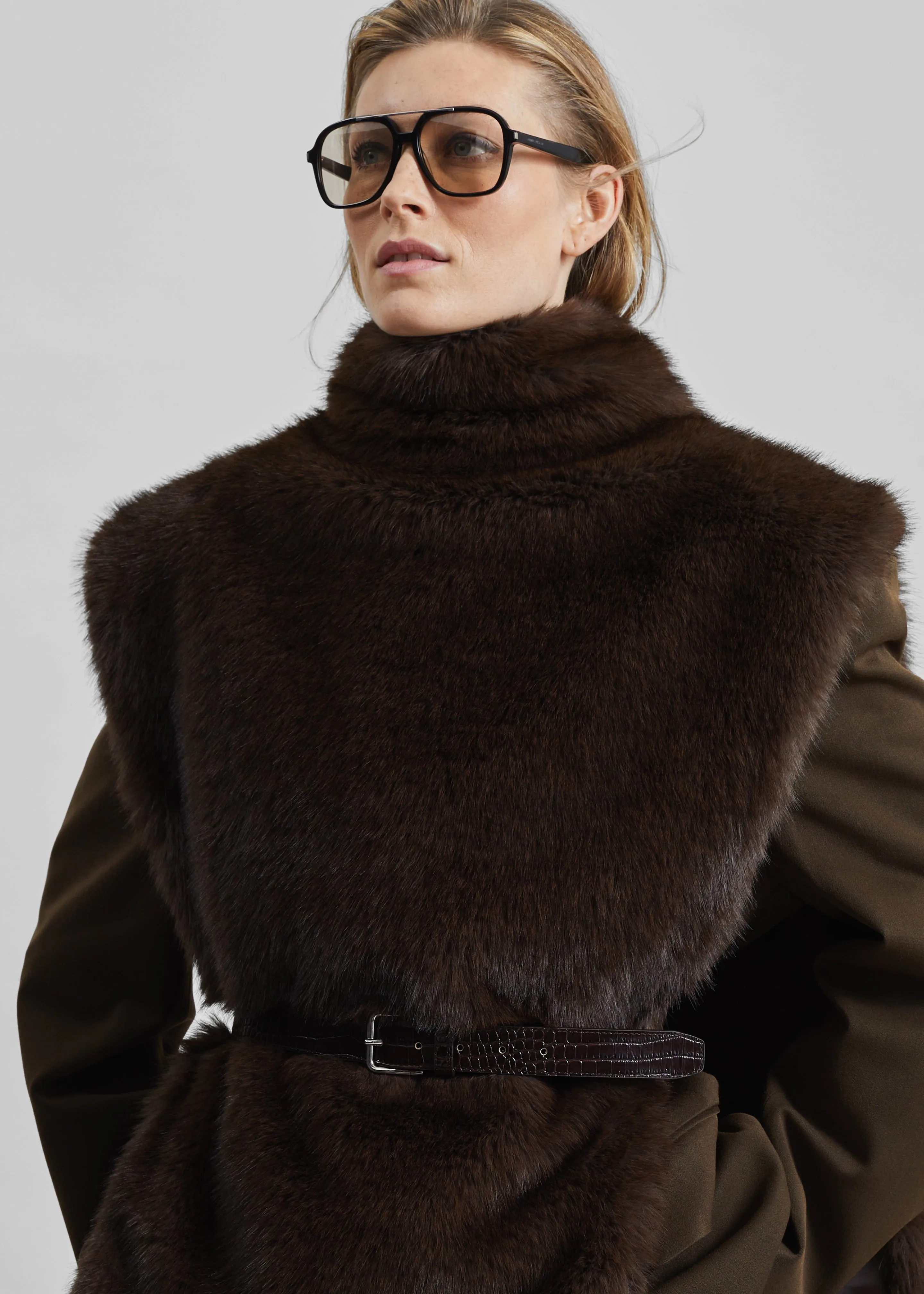 Corvara Faux Fur Vest - Brown sold by Frankie Shop product image thumbnail 4