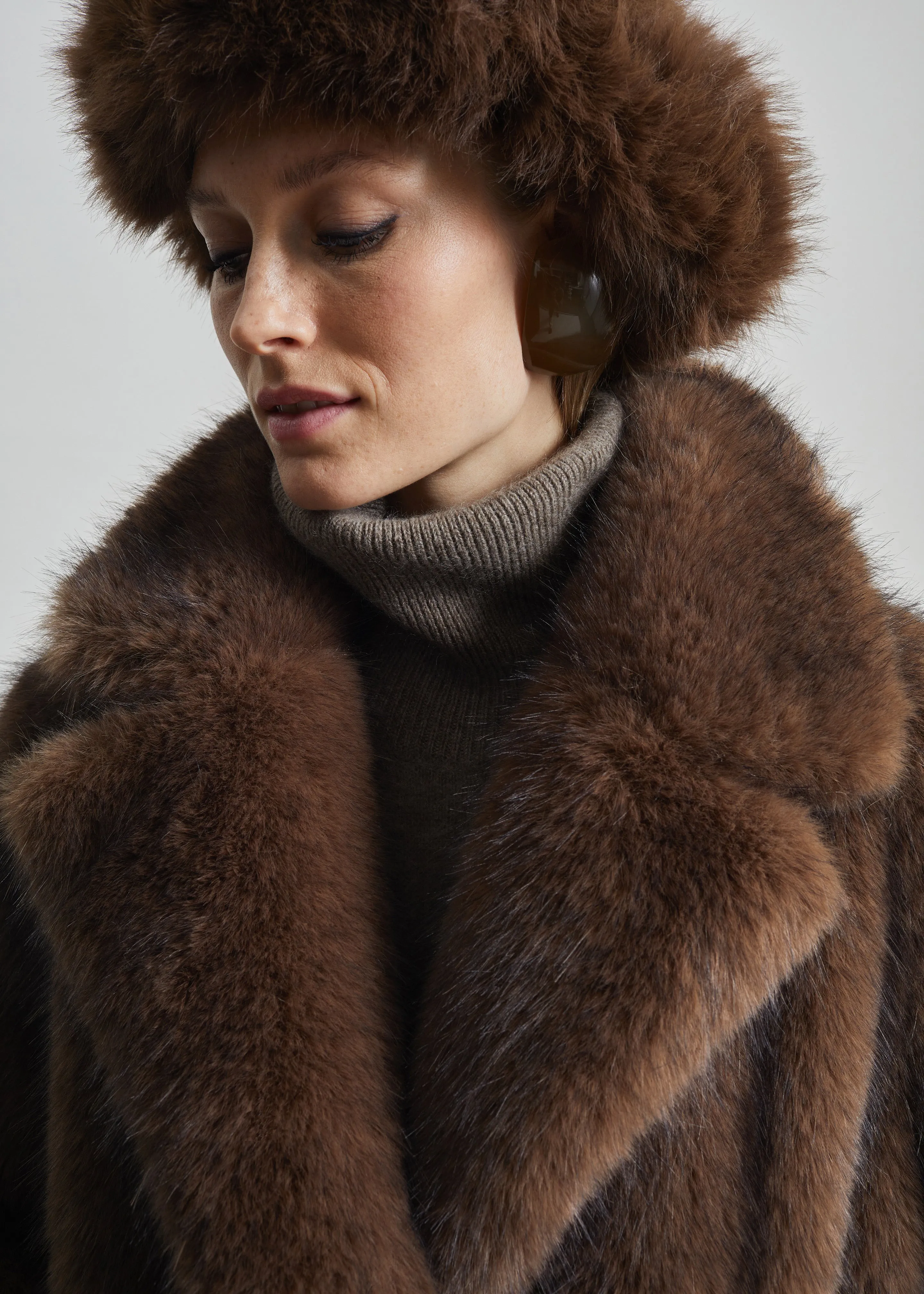 Roana Faux Fur Aviator Hat - Brown sold by Frankie Shop product image thumbnail 2