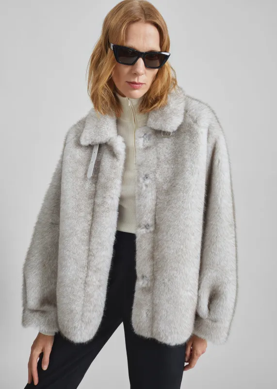 Senja Faux Fur Jacket - Light Beige sold by Frankie Shop