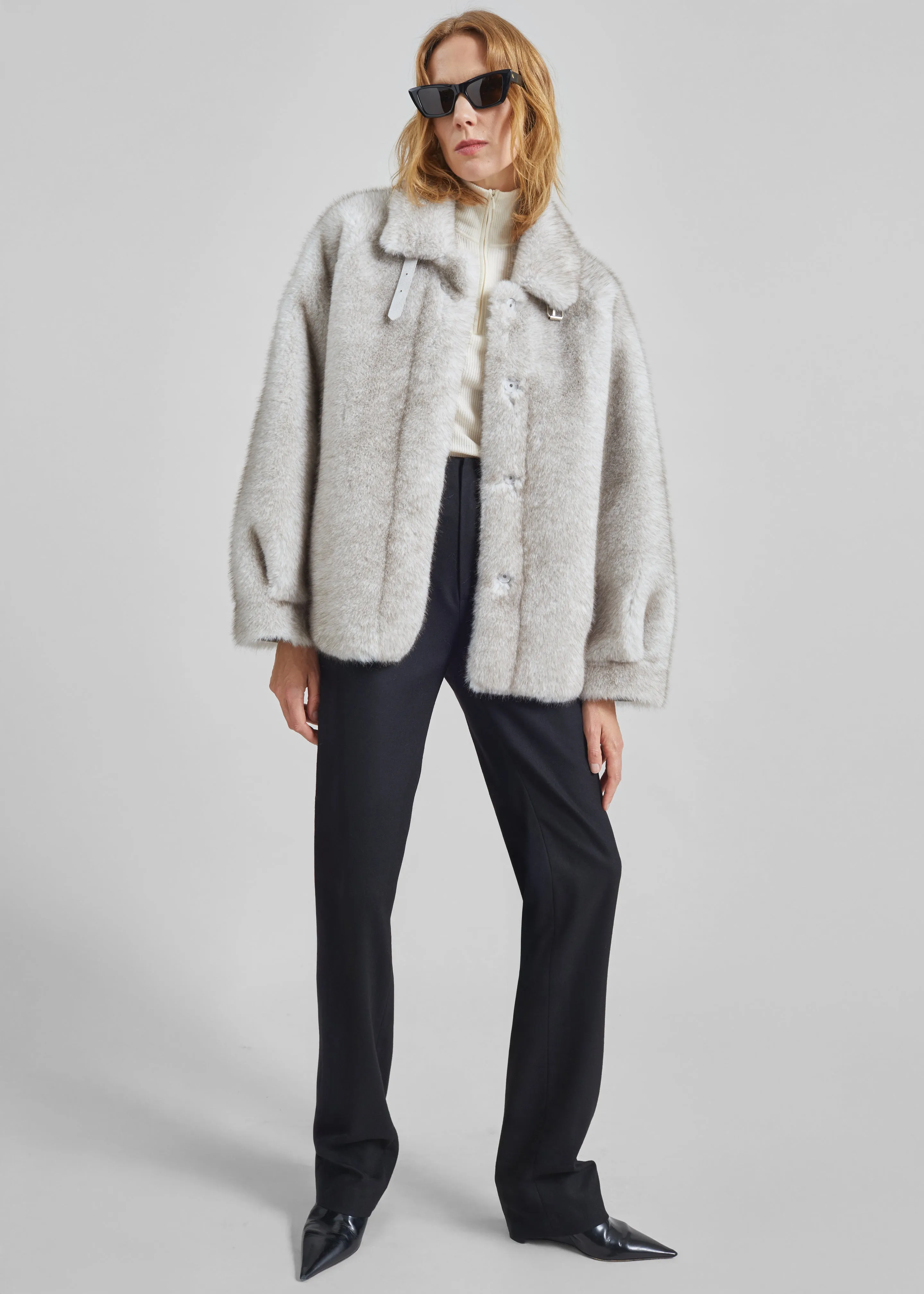 Senja Faux Fur Jacket - Light Beige sold by Frankie Shop product image thumbnail 5