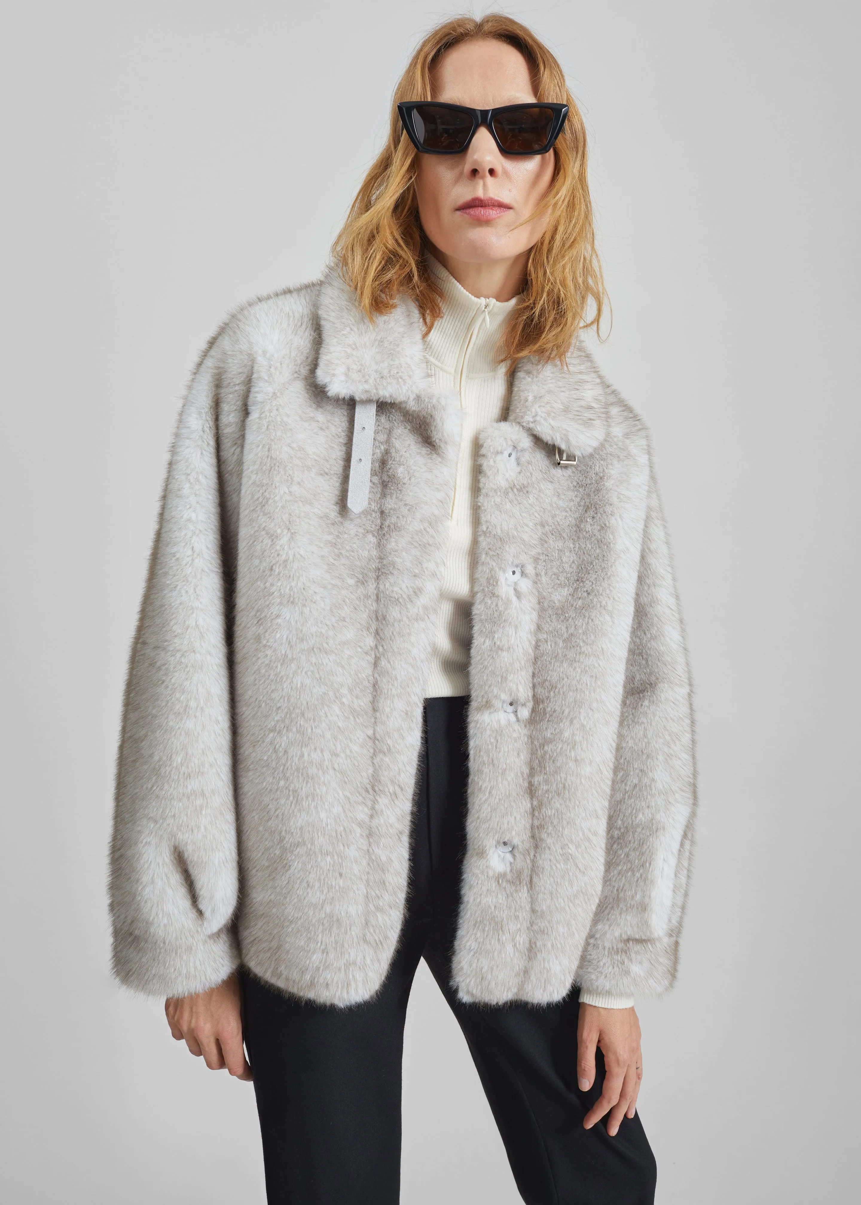 Senja Faux Fur Jacket - Light Beige sold by Frankie Shop product image thumbnail 4