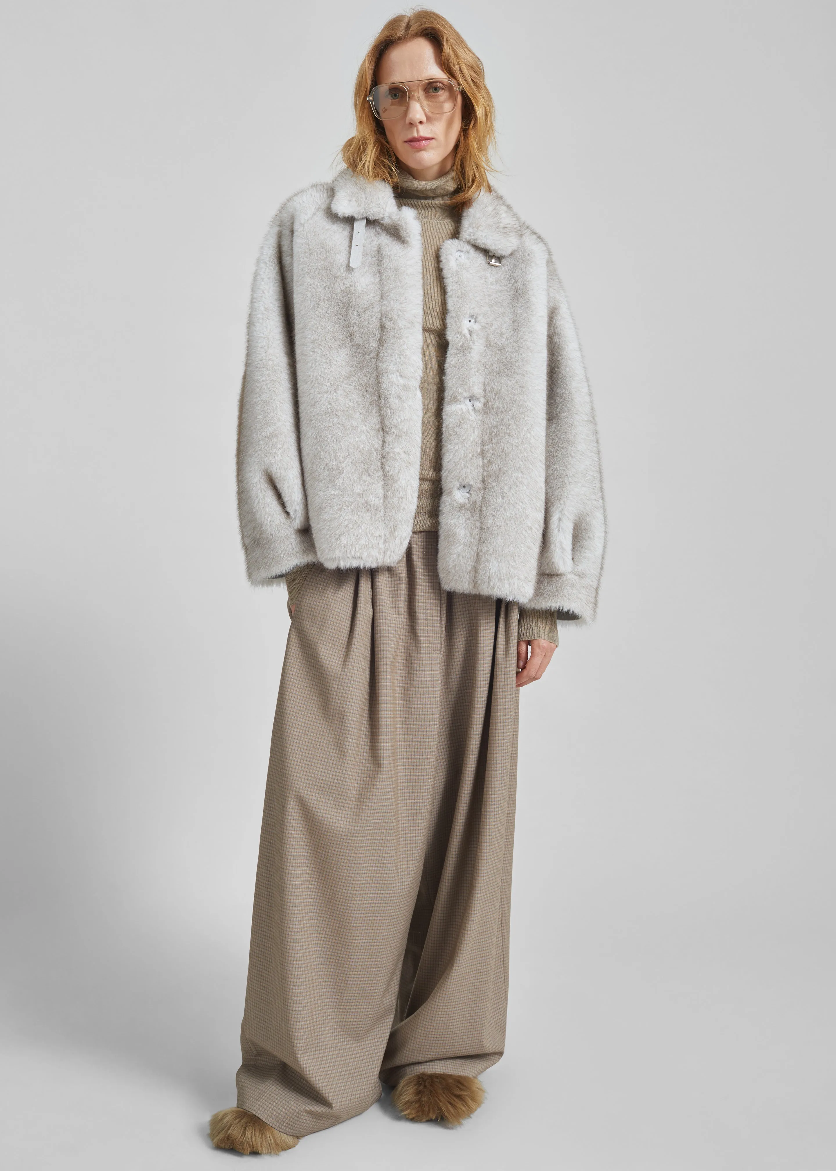 Senja Faux Fur Jacket - Light Beige sold by Frankie Shop product image thumbnail 3