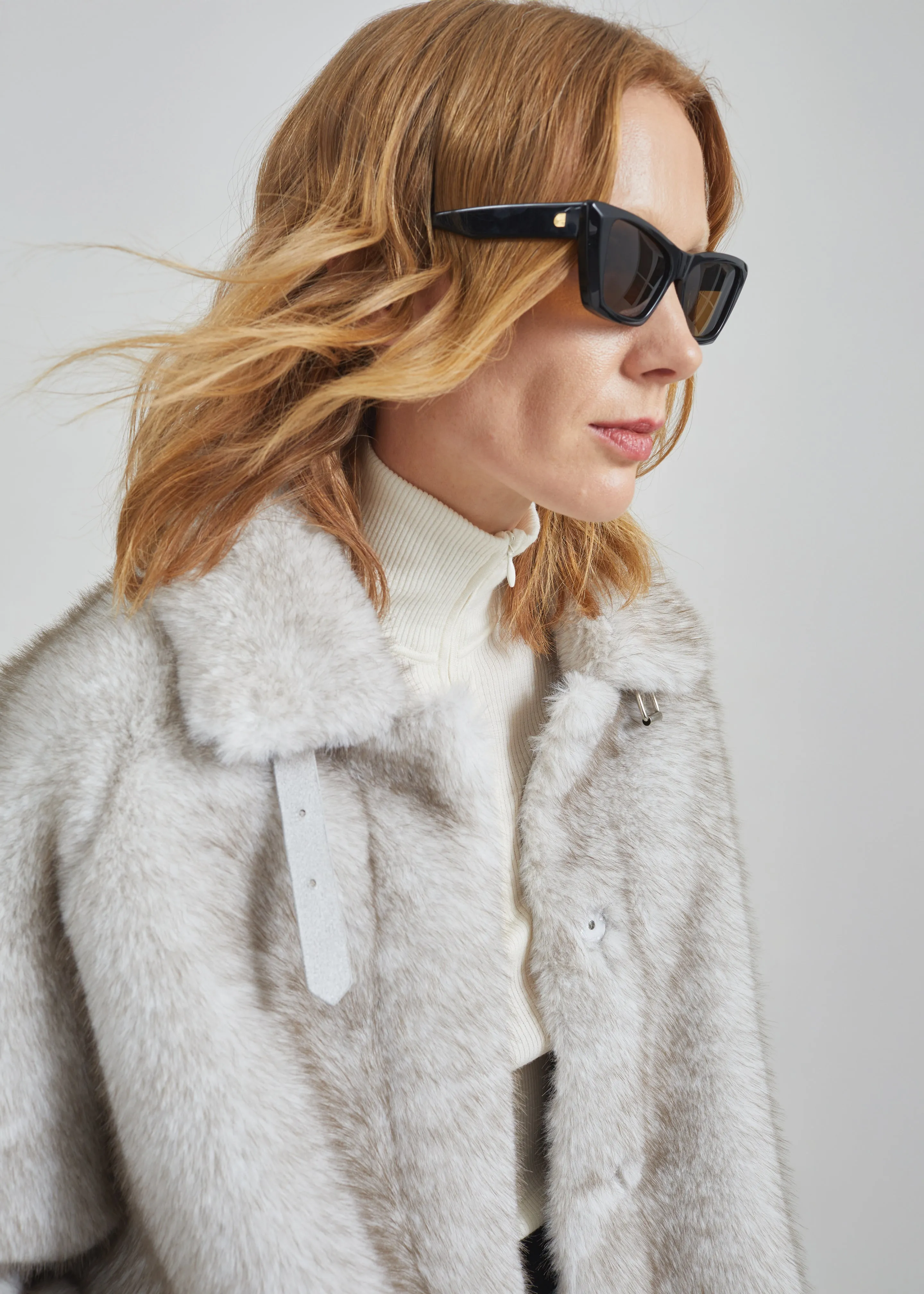 Senja Faux Fur Jacket - Light Beige sold by Frankie Shop product image thumbnail 2