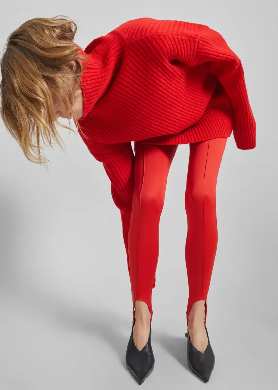 Caserta Stirrup Leggings - Red made by Frankie Shop
