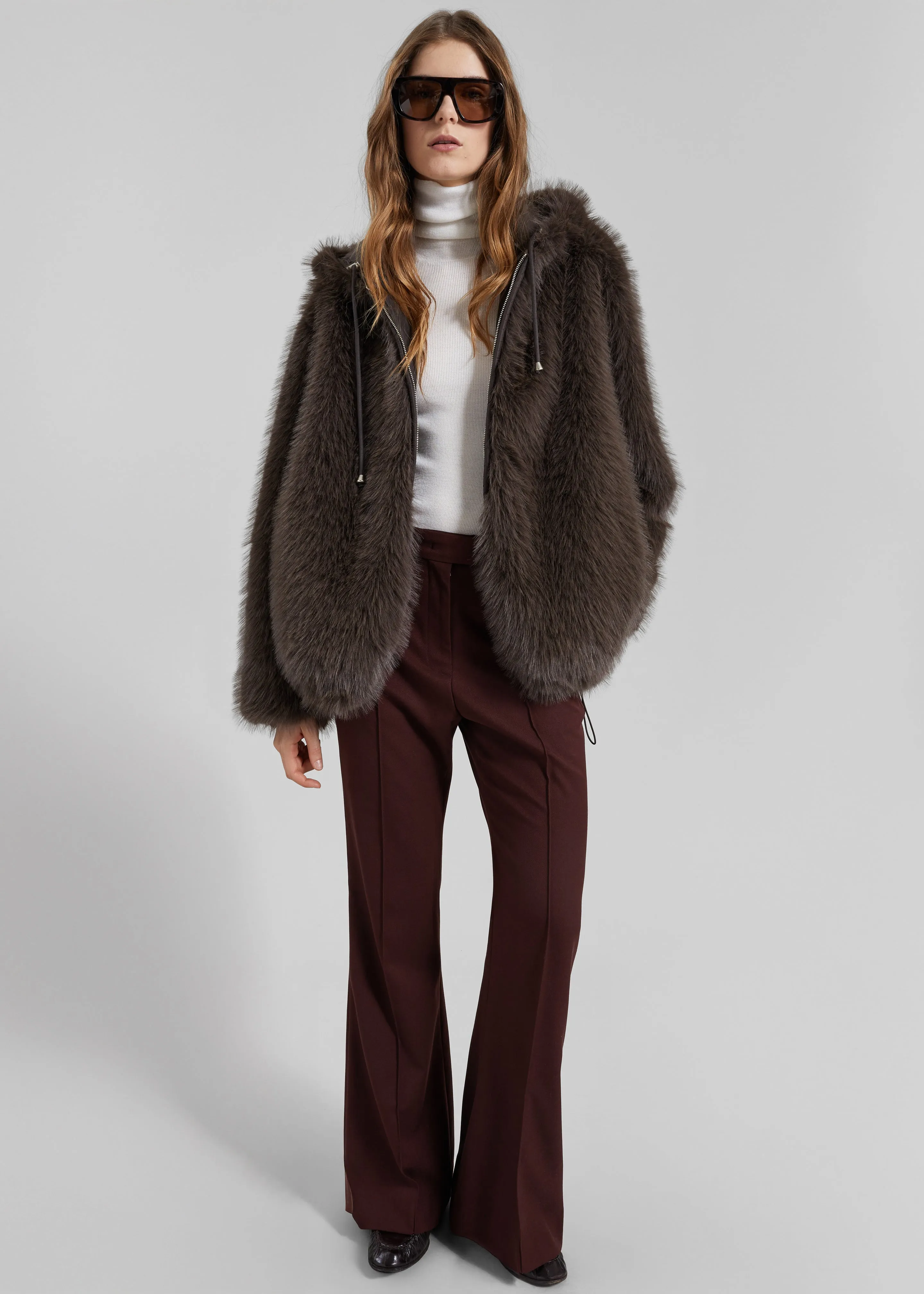 Savoie Faux Fur Hooded Jacket - Brown sold by Frankie Shop product image thumbnail 2