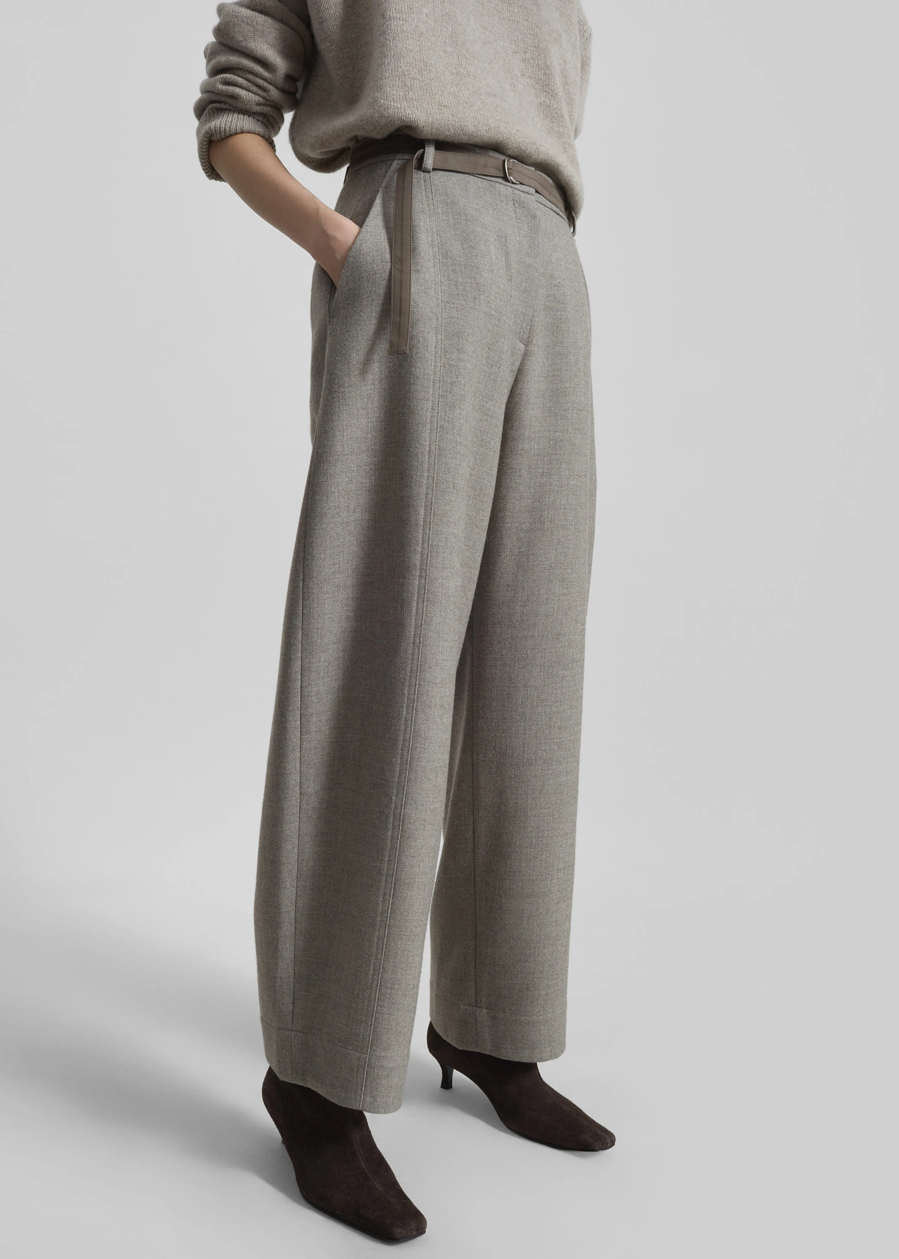 Sanve Tapered Leg Pants - Beige Melange sold by Frankie Shop product image thumbnail 4