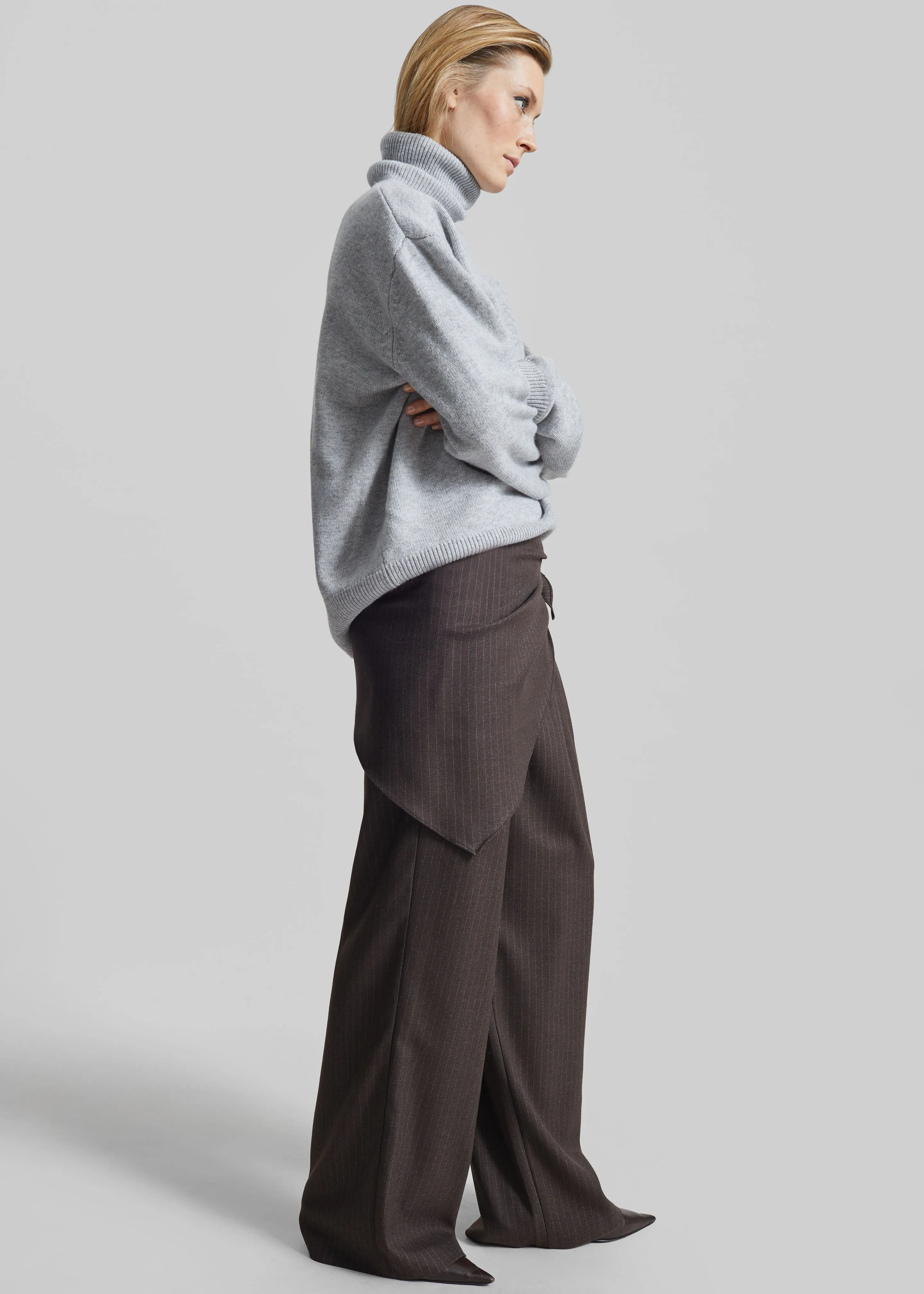 Rovigo Scarf Wrap Pants - Brown Stripe sold by Frankie Shop product image thumbnail 4