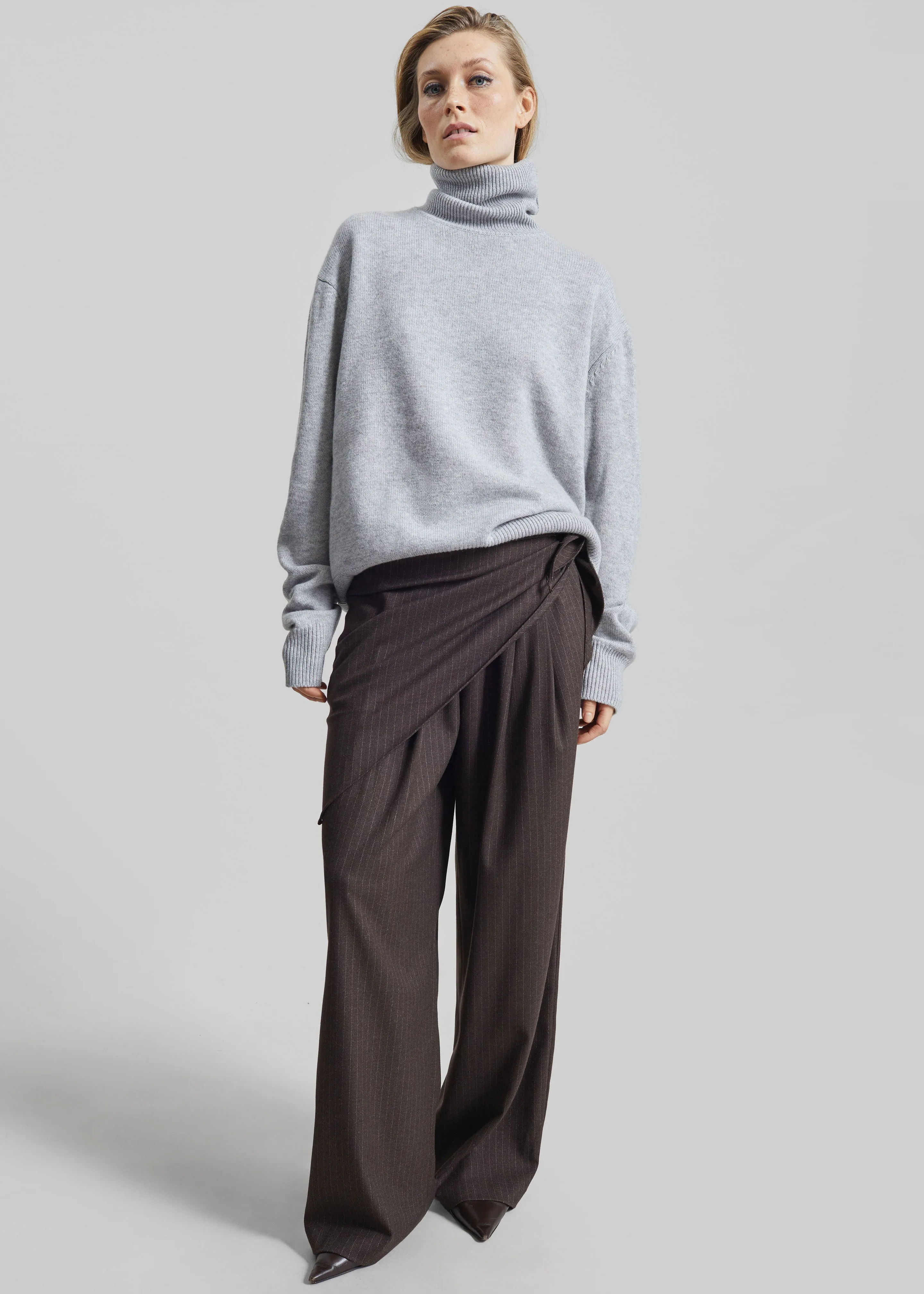 Rovigo Scarf Wrap Pants - Brown Stripe sold by Frankie Shop product image thumbnail 2