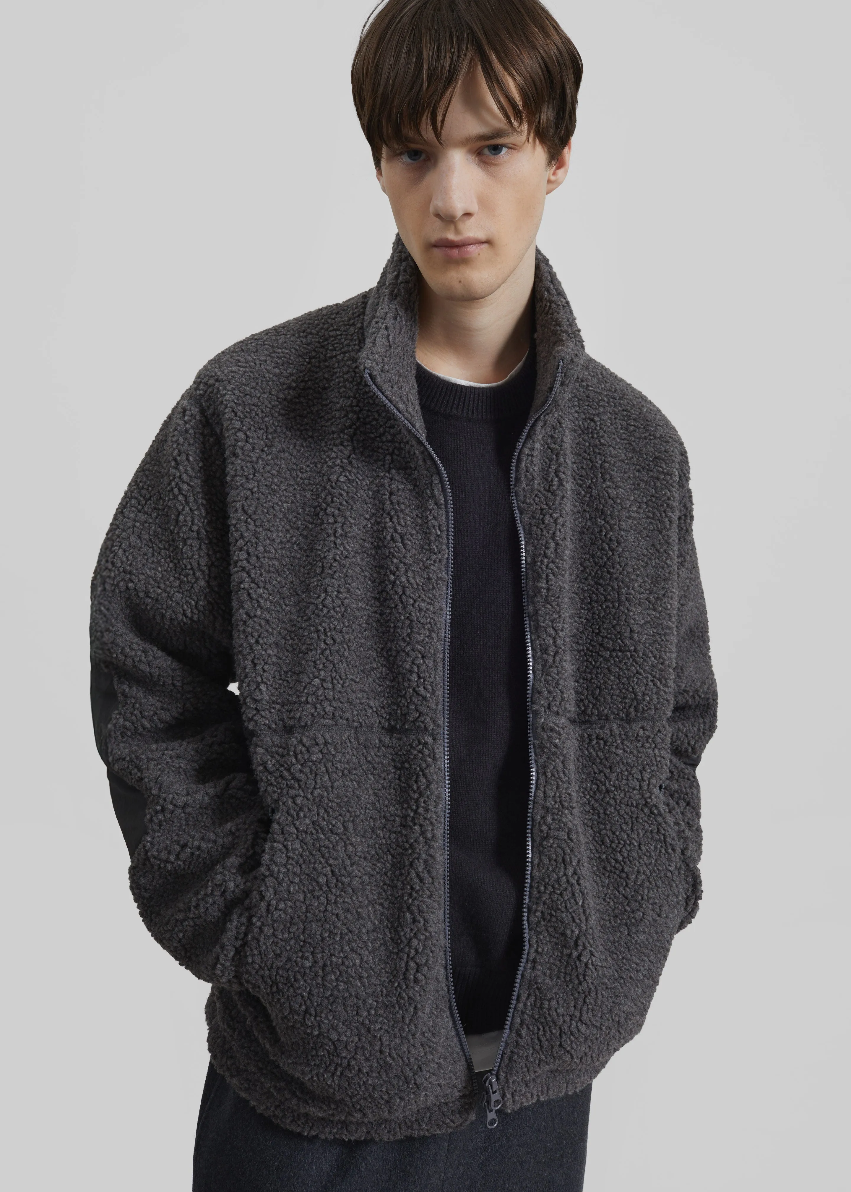 Lucan Fleece Jacket - Grey sold by Frankie Shop