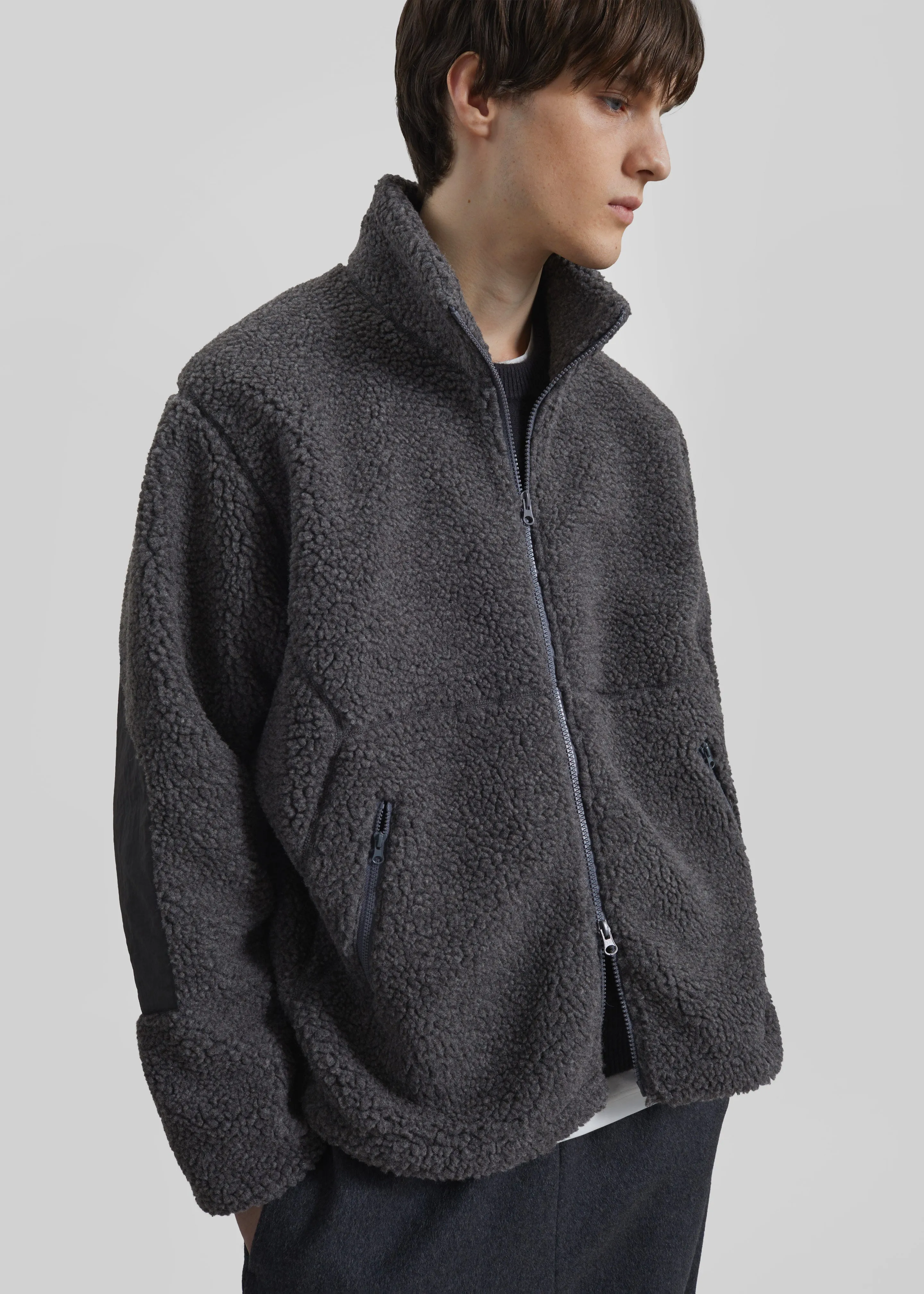 Lucan Fleece Jacket - Grey sold by Frankie Shop product image thumbnail 4