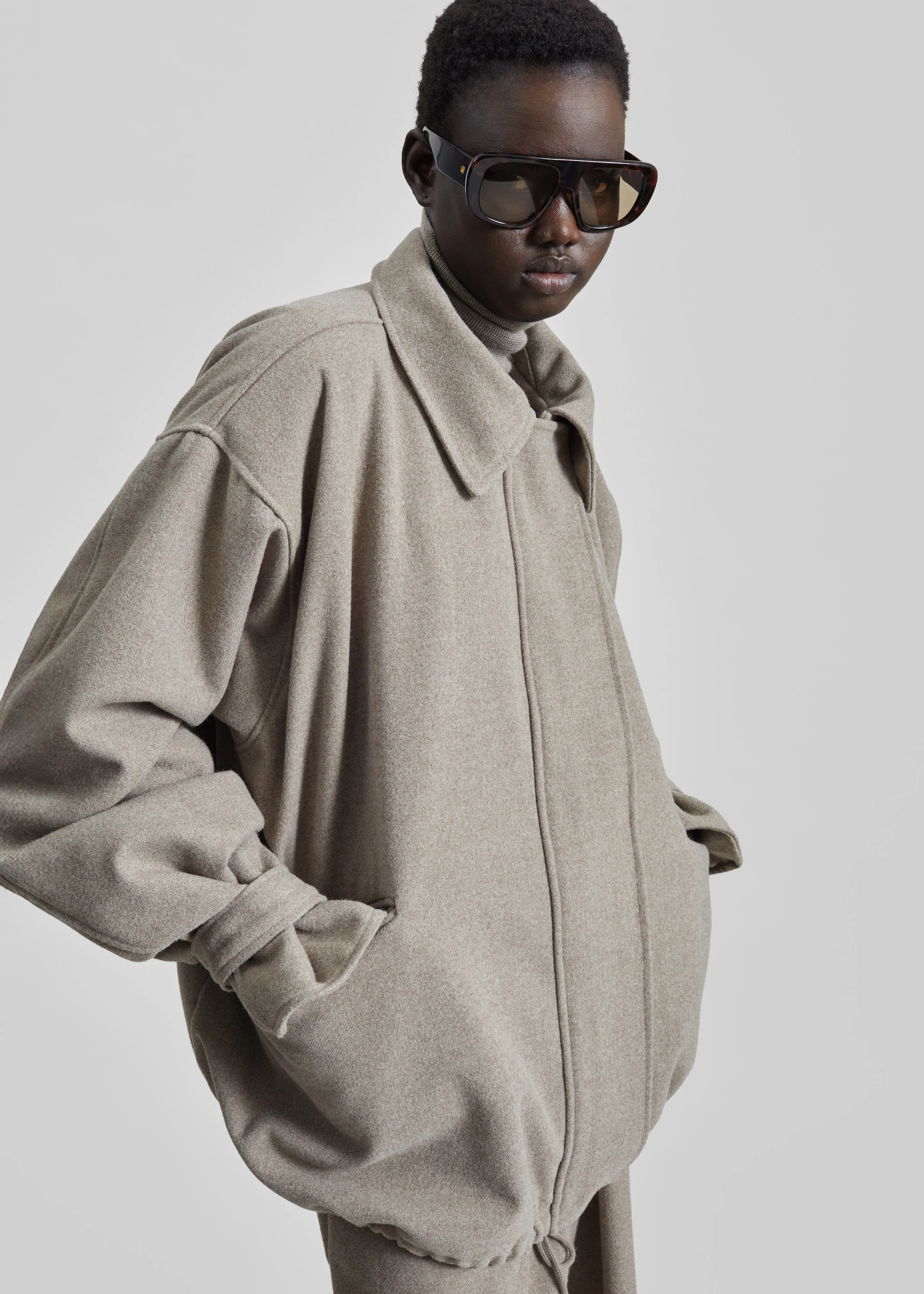 Hemavan Faux Fur Lined Jacket - Taupe sold by Frankie Shop product image thumbnail 4