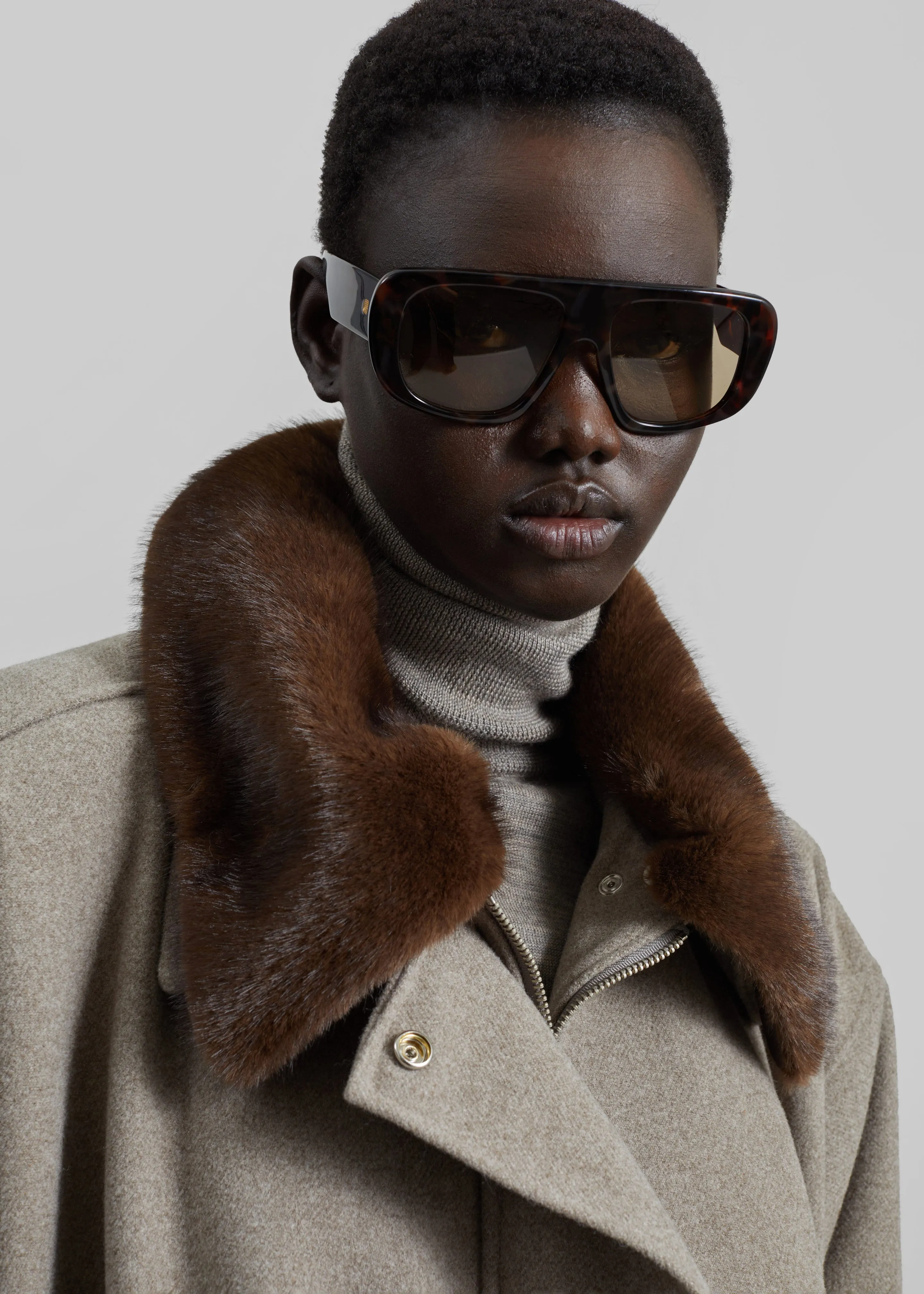 Hemavan Faux Fur Lined Jacket - Taupe sold by Frankie Shop product image thumbnail 3