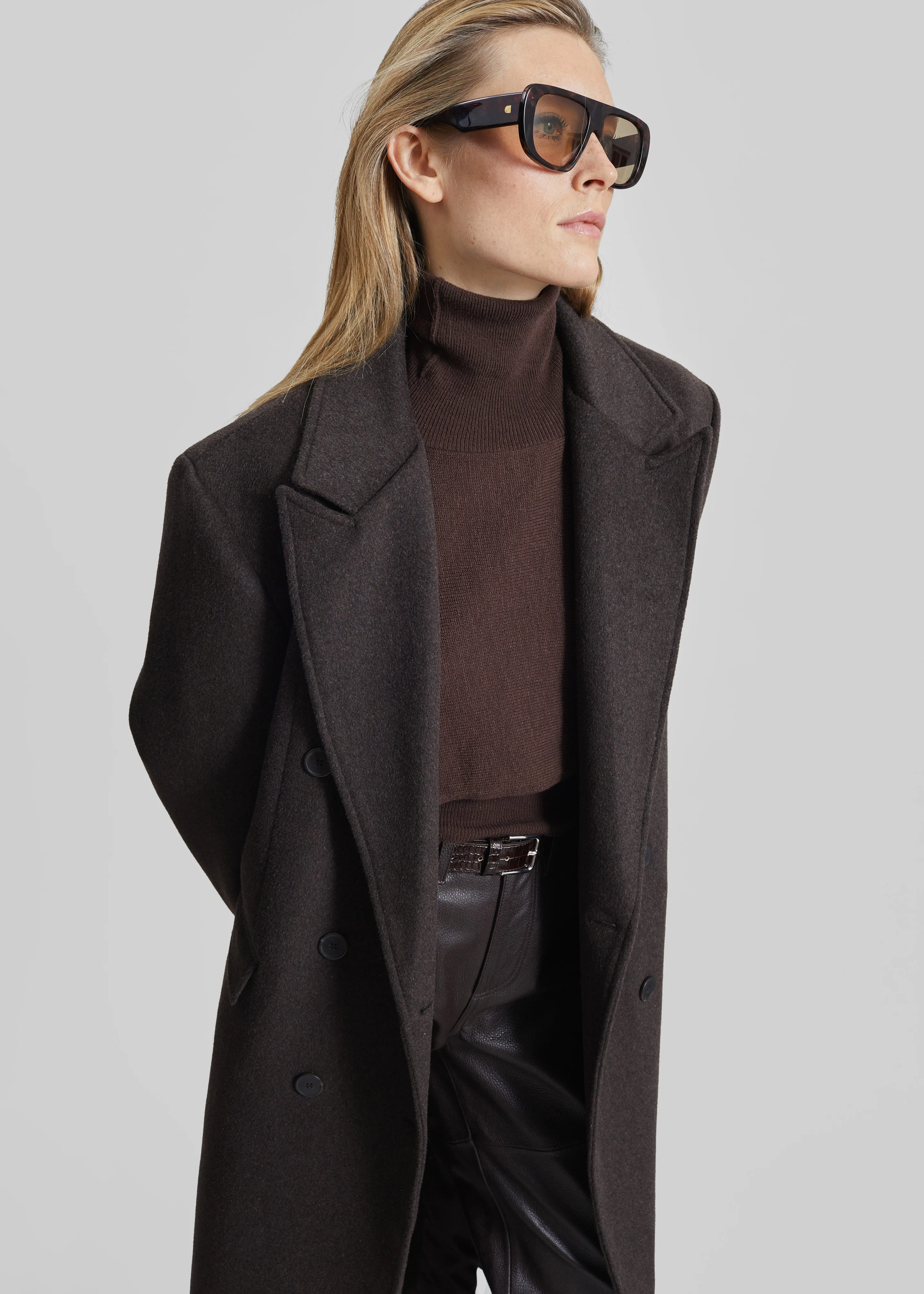 Bellace Wool Coat - Brown sold by Frankie Shop product image thumbnail 3