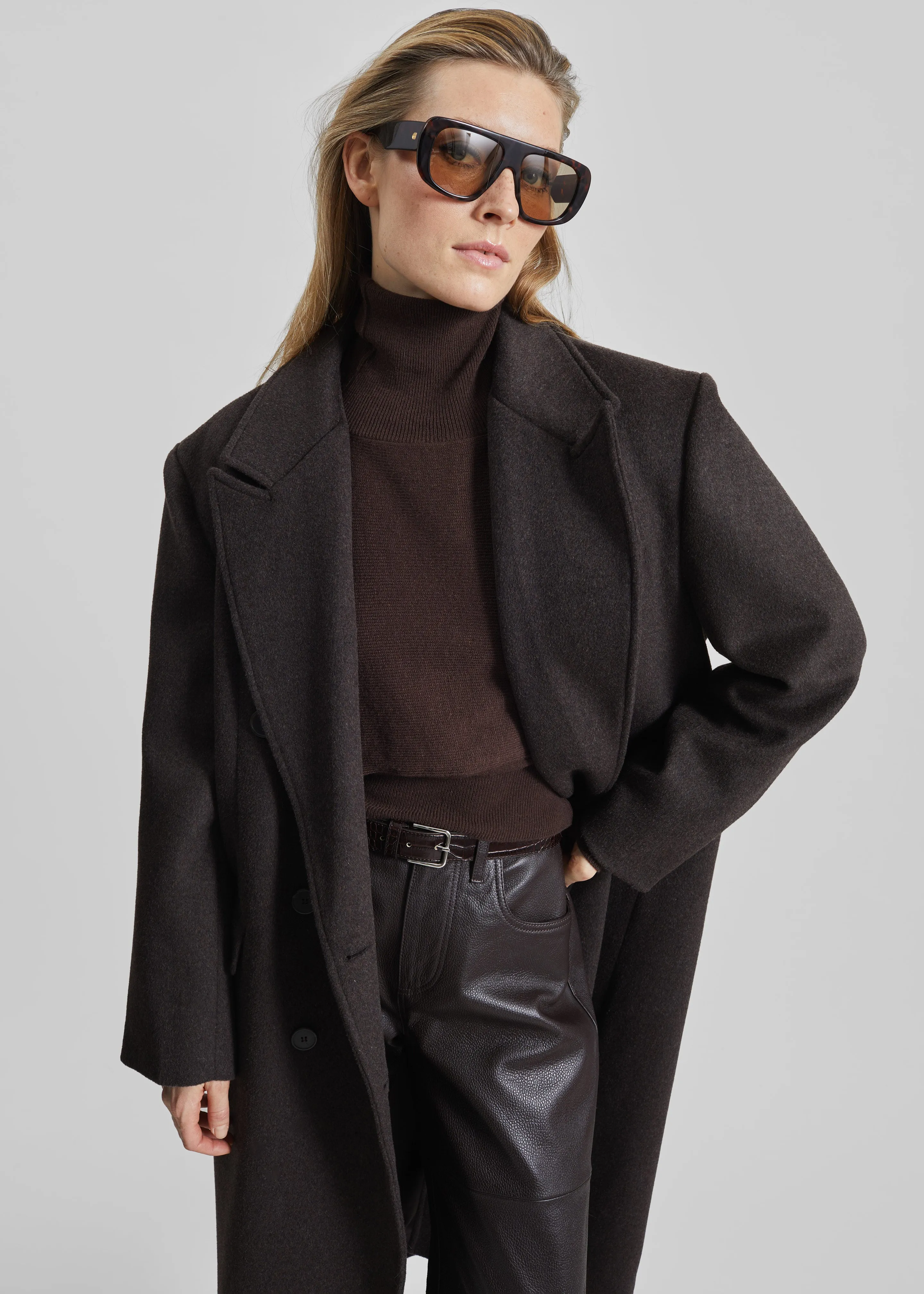 Bellace Wool Coat - Brown sold by Frankie Shop product image thumbnail 2