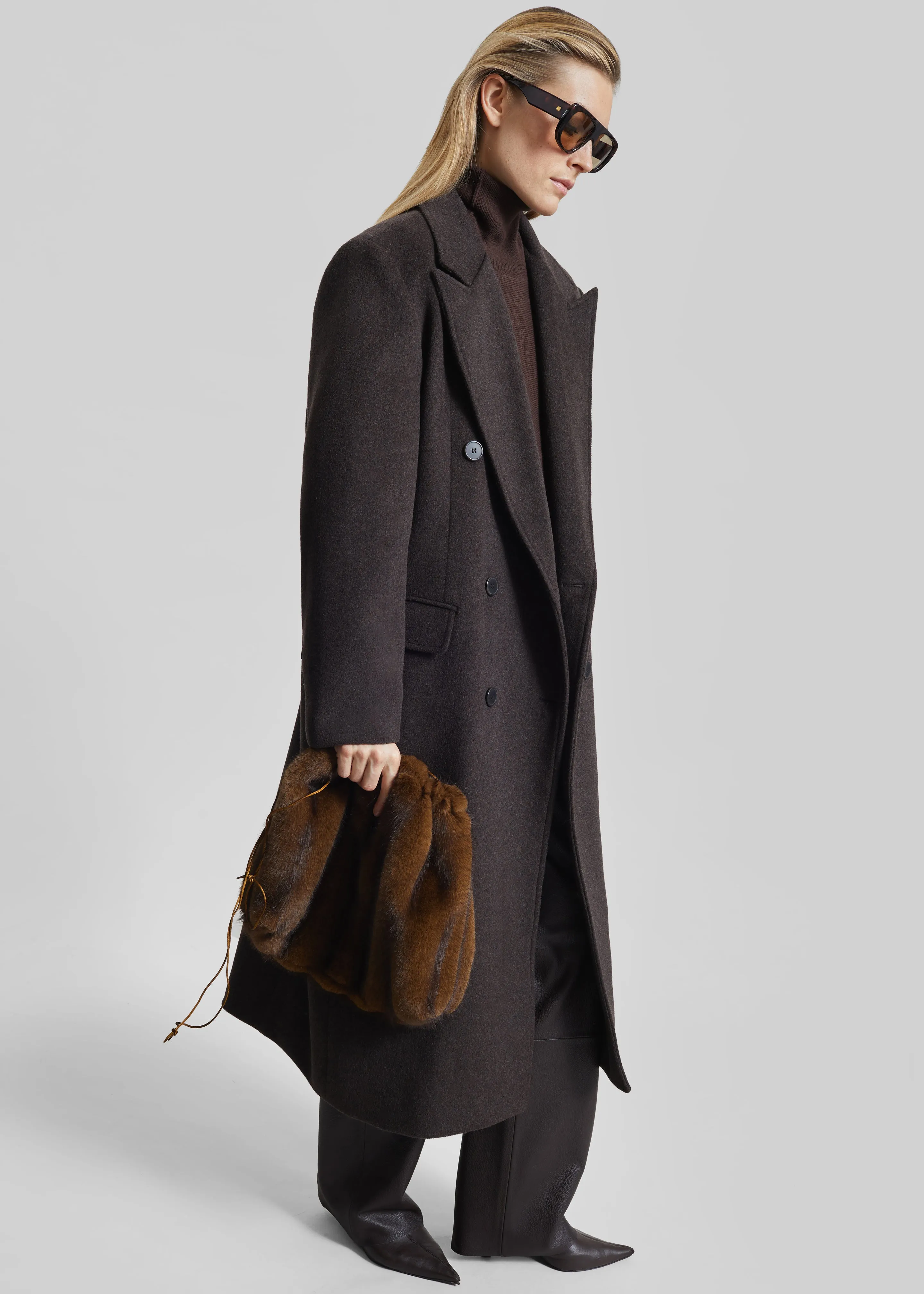 Bellace Wool Coat - Brown sold by Frankie Shop product image thumbnail 4