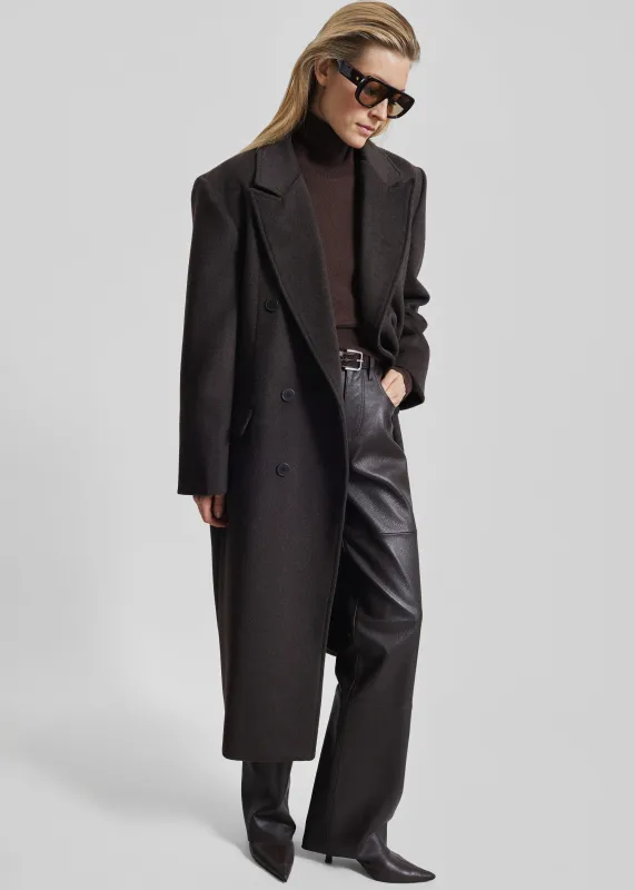 Bellace Wool Coat - Brown sold by Frankie Shop