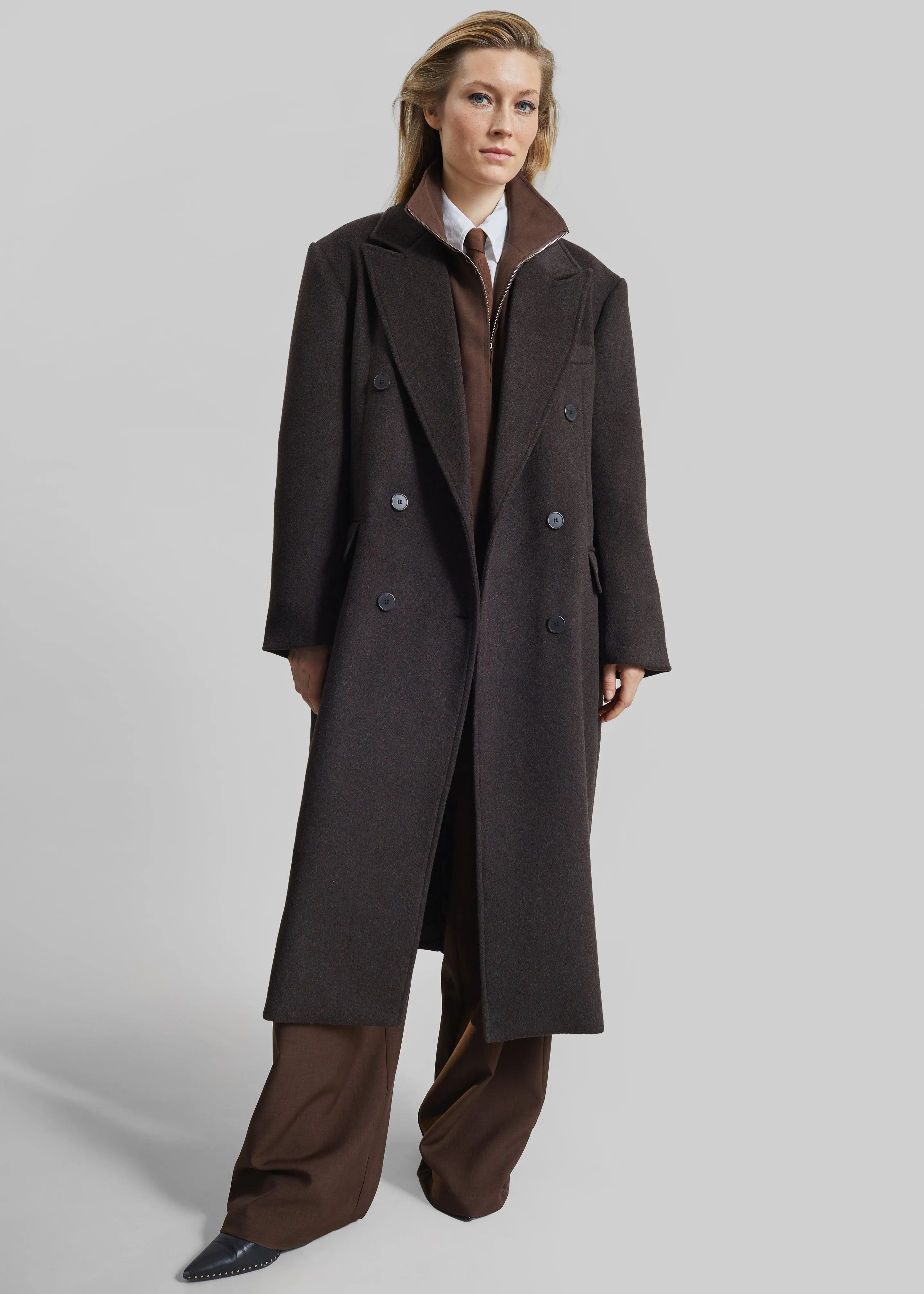 Bellace Wool Coat - Brown sold by Frankie Shop product image thumbnail 5