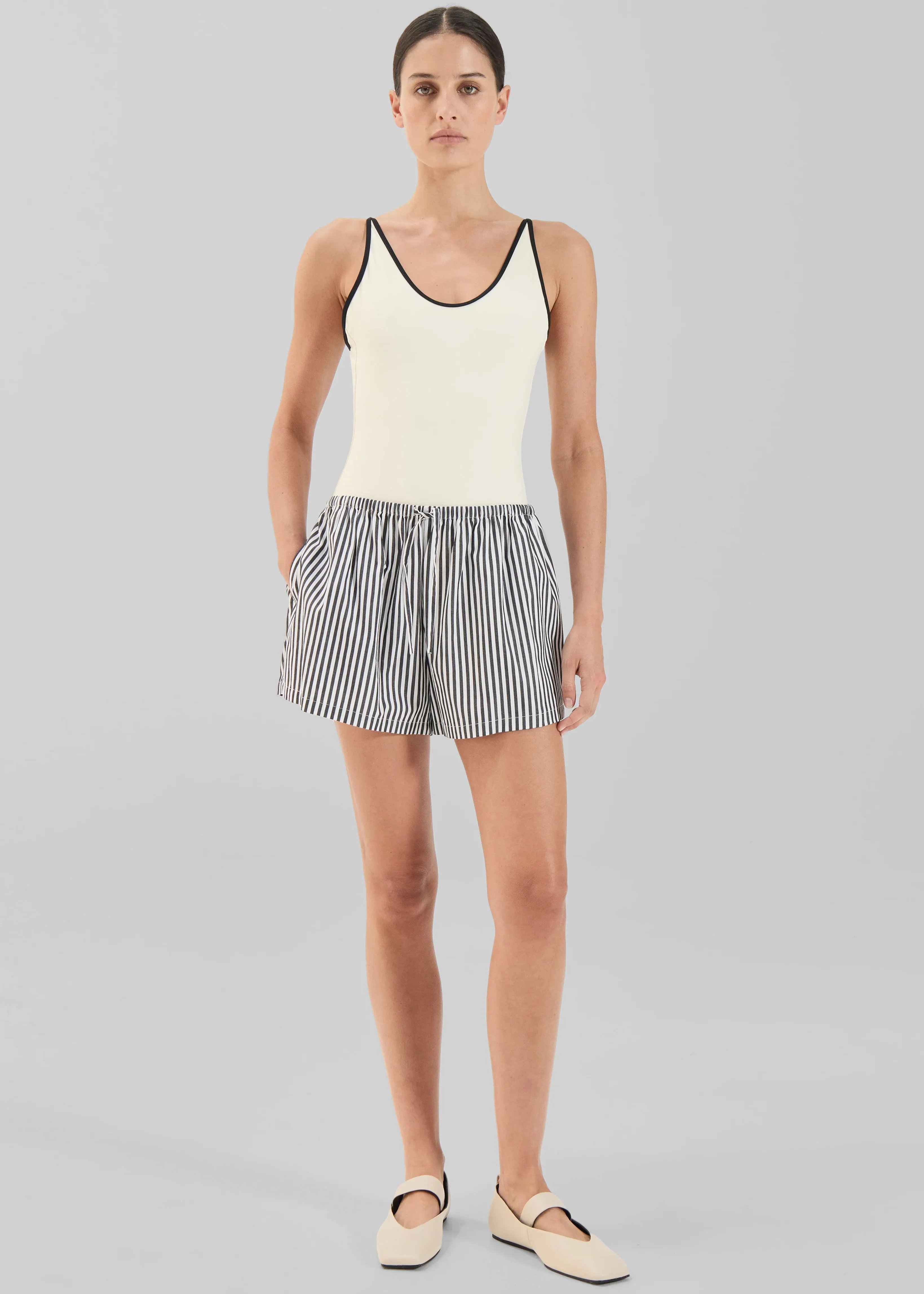 Solaqua Beau Shorts - Noir Stripe sold by Frankie Shop