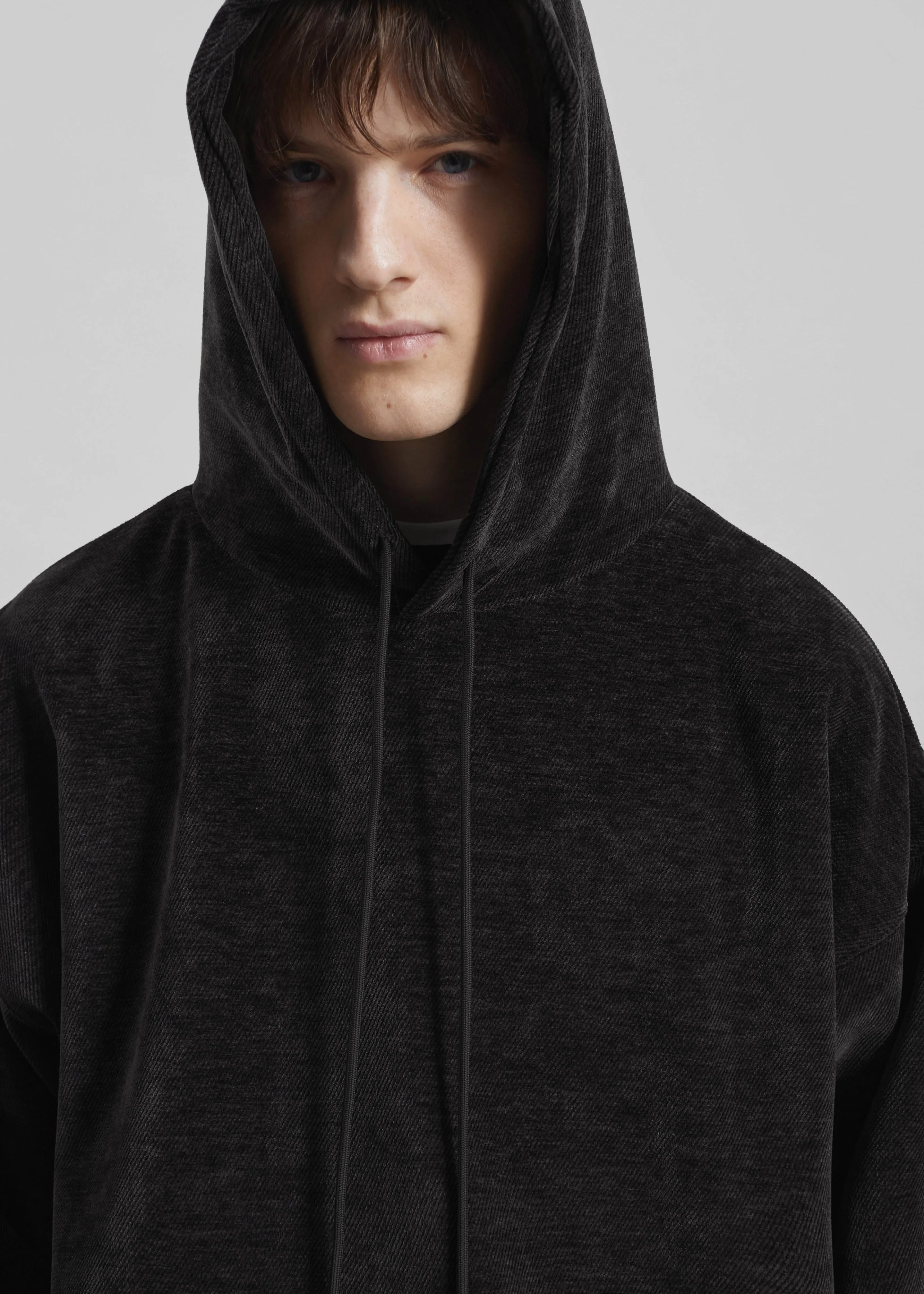 Caleb Velvet Hoodie - Black sold by Frankie Shop product image thumbnail 5