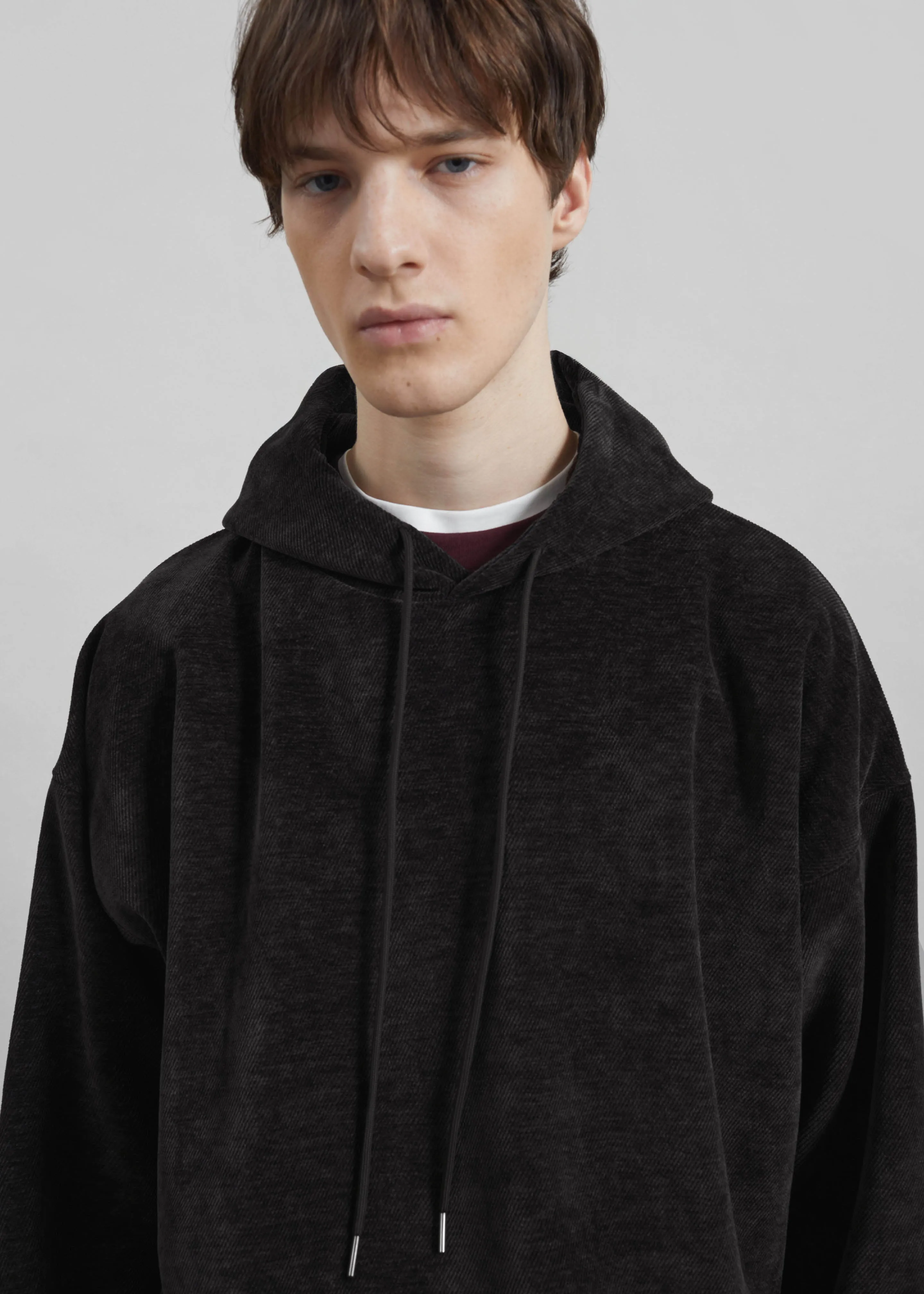 Caleb Velvet Hoodie - Black sold by Frankie Shop product image thumbnail 2