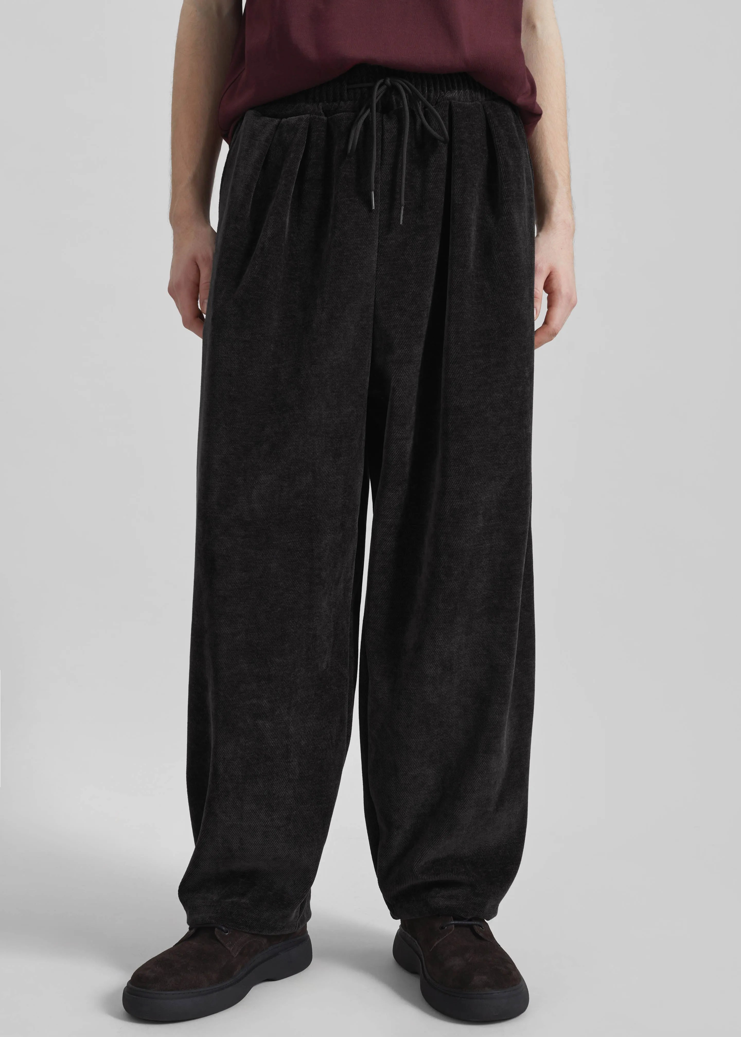 Caleb Velvet Joggers - Black sold by Frankie Shop