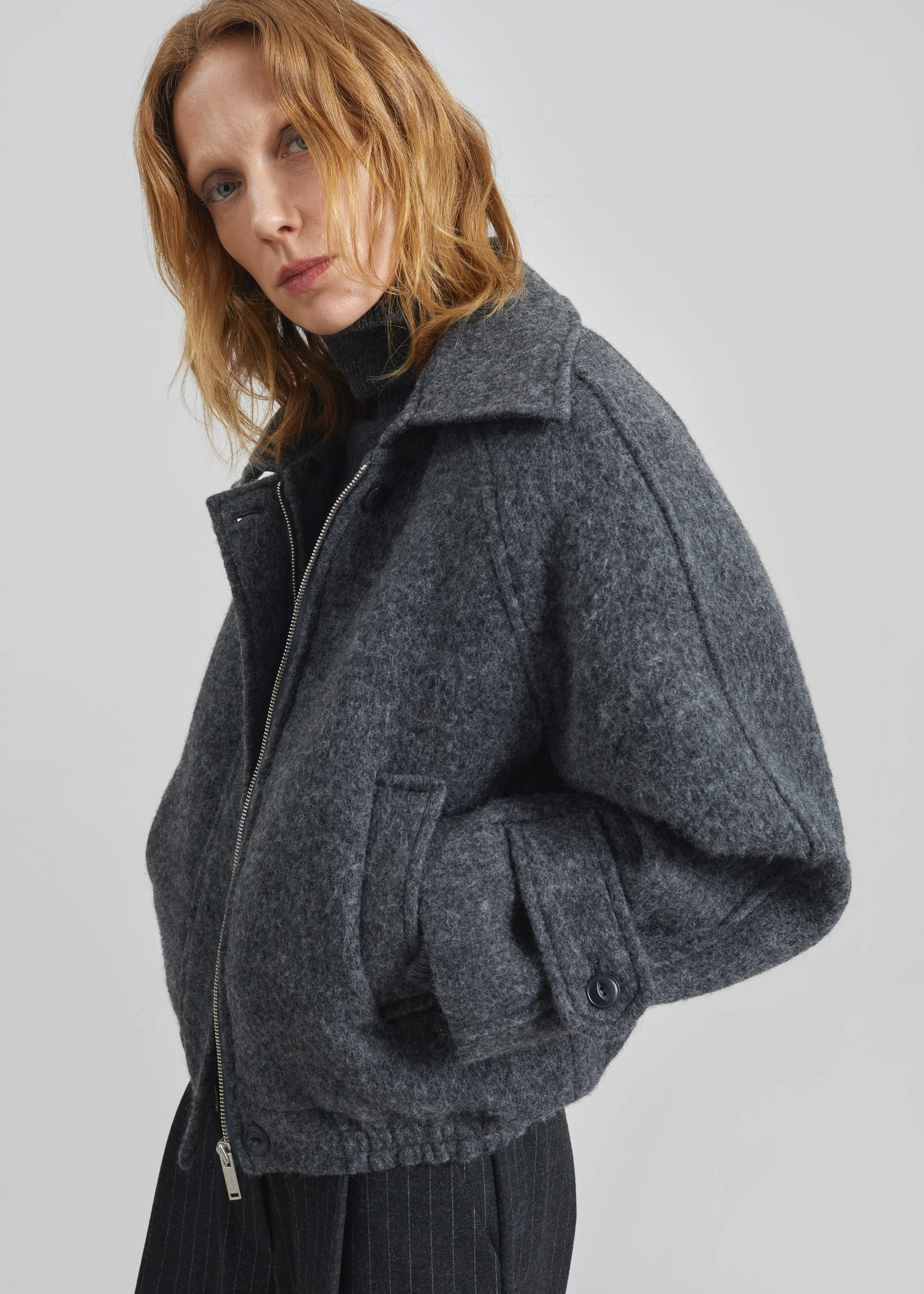 Nyborg Wool Quilted Jacket - Dark Grey sold by Frankie Shop product image thumbnail 5