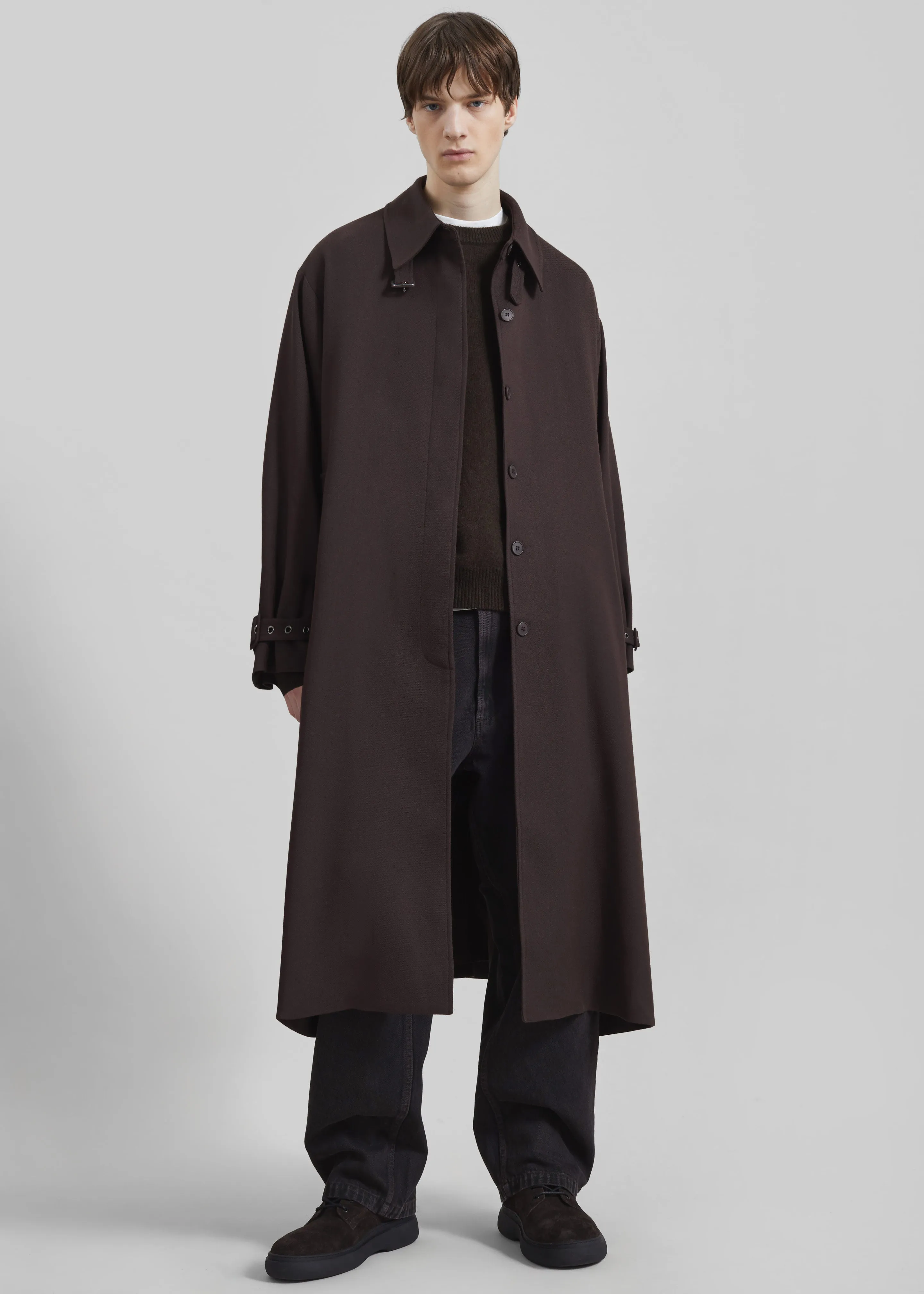 Zach Wool Blend Coat - Brown sold by Frankie Shop