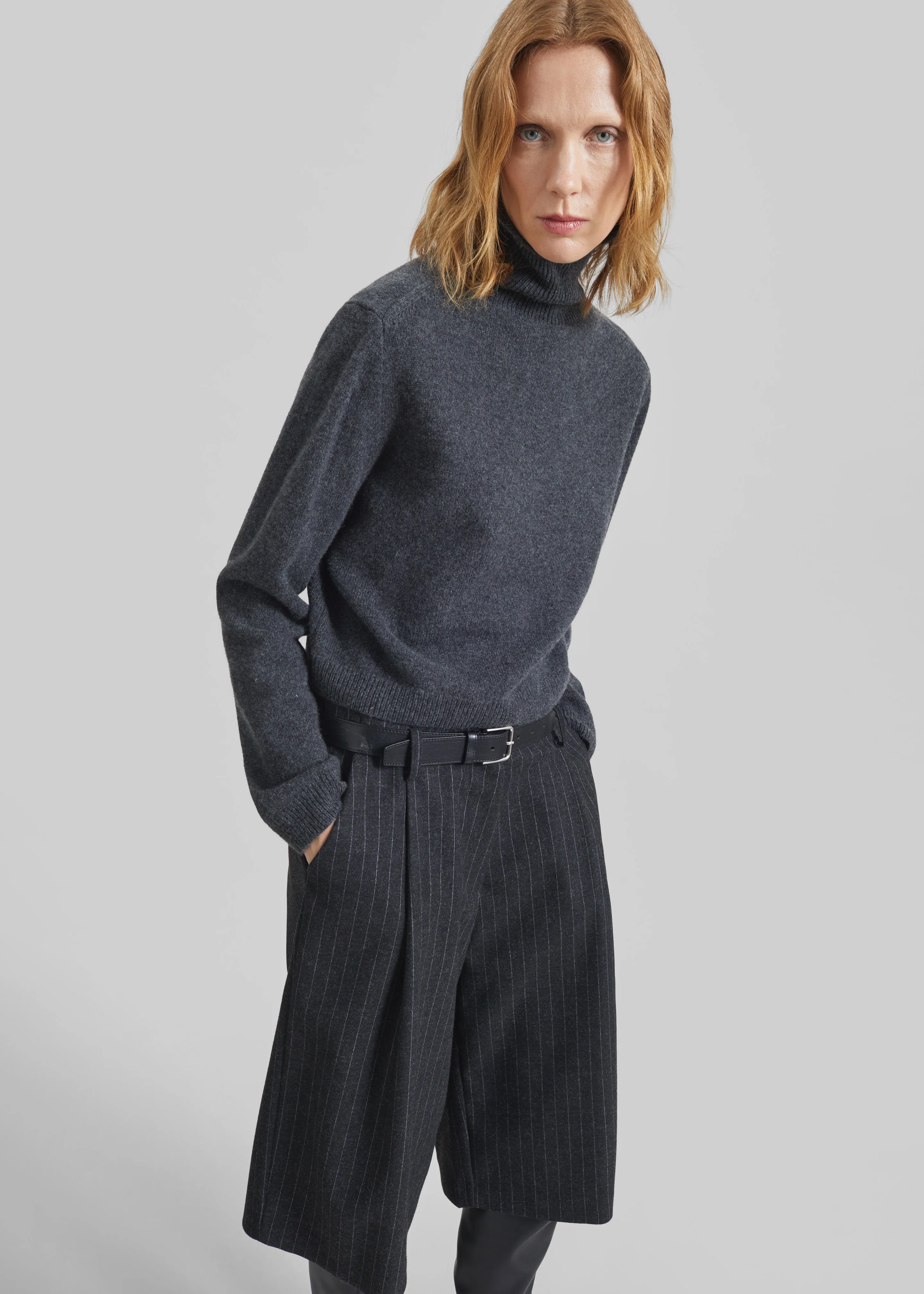 Grenaa Wool Turtleneck Sweater - Dark Grey sold by Frankie Shop