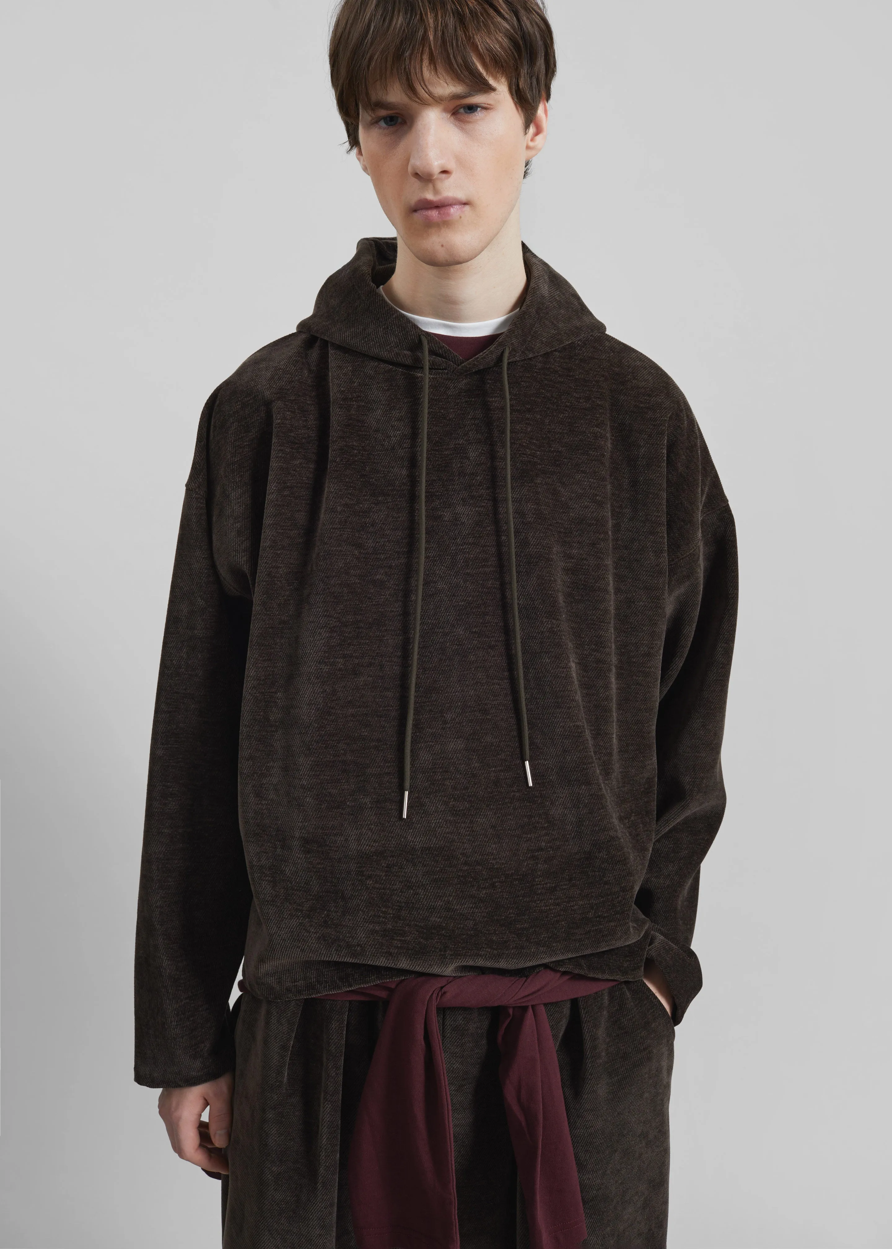 Caleb Velvet Hoodie - Brown sold by Frankie Shop product image thumbnail 2