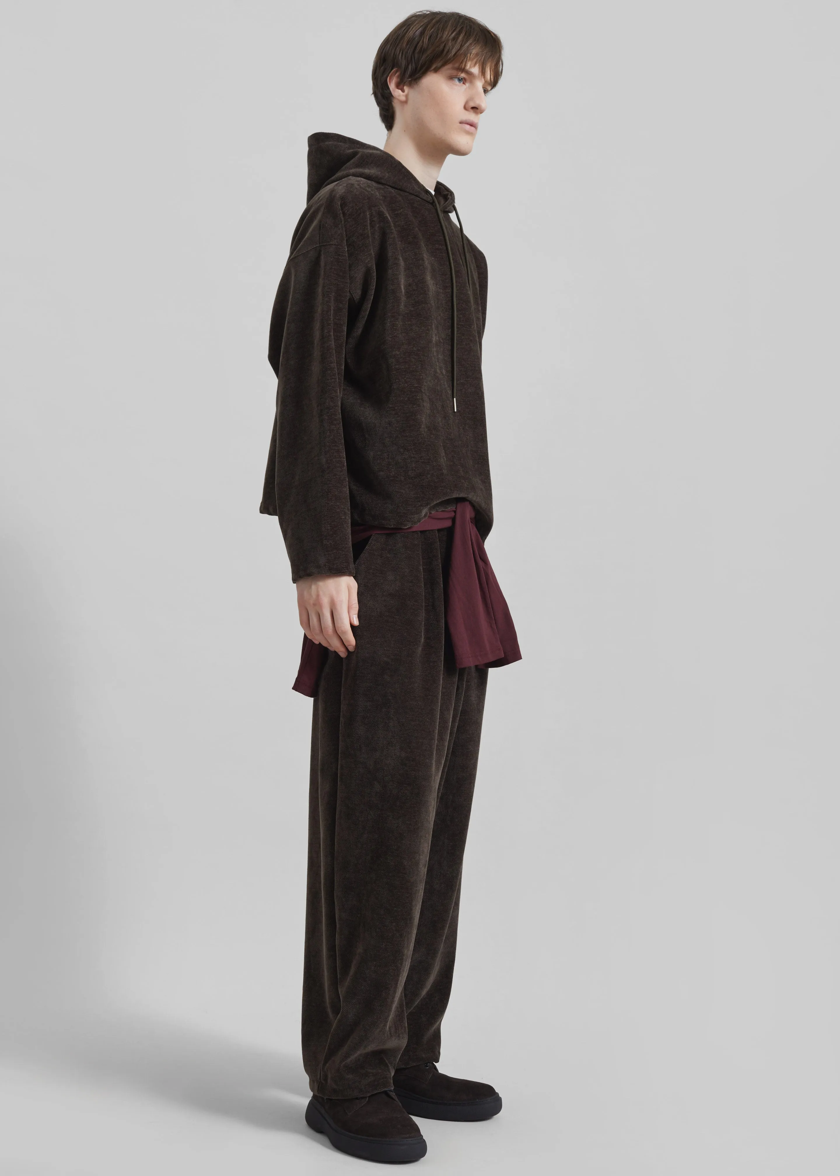 Caleb Velvet Hoodie - Brown sold by Frankie Shop product image thumbnail 4