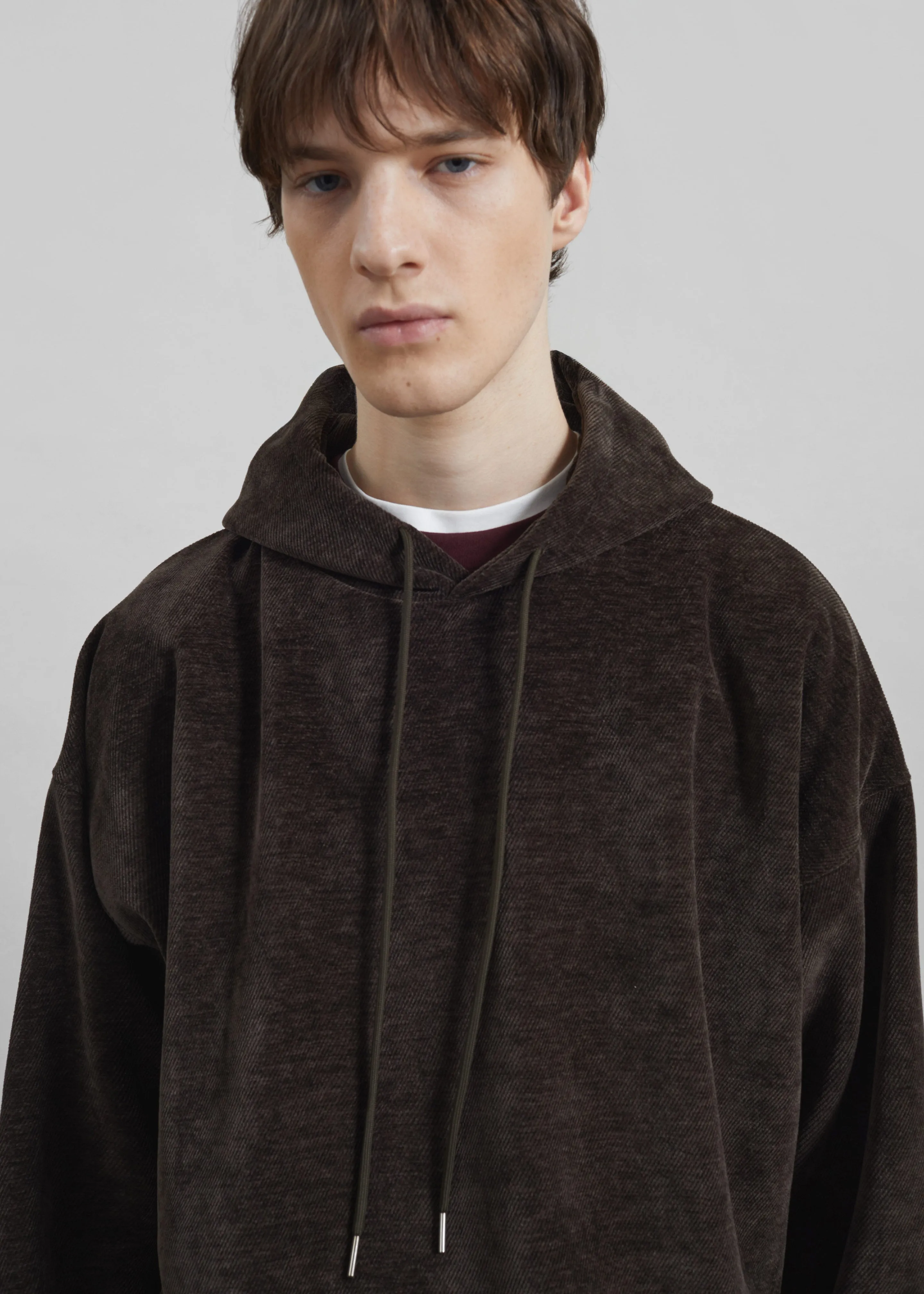 Caleb Velvet Hoodie - Brown sold by Frankie Shop product image thumbnail 3