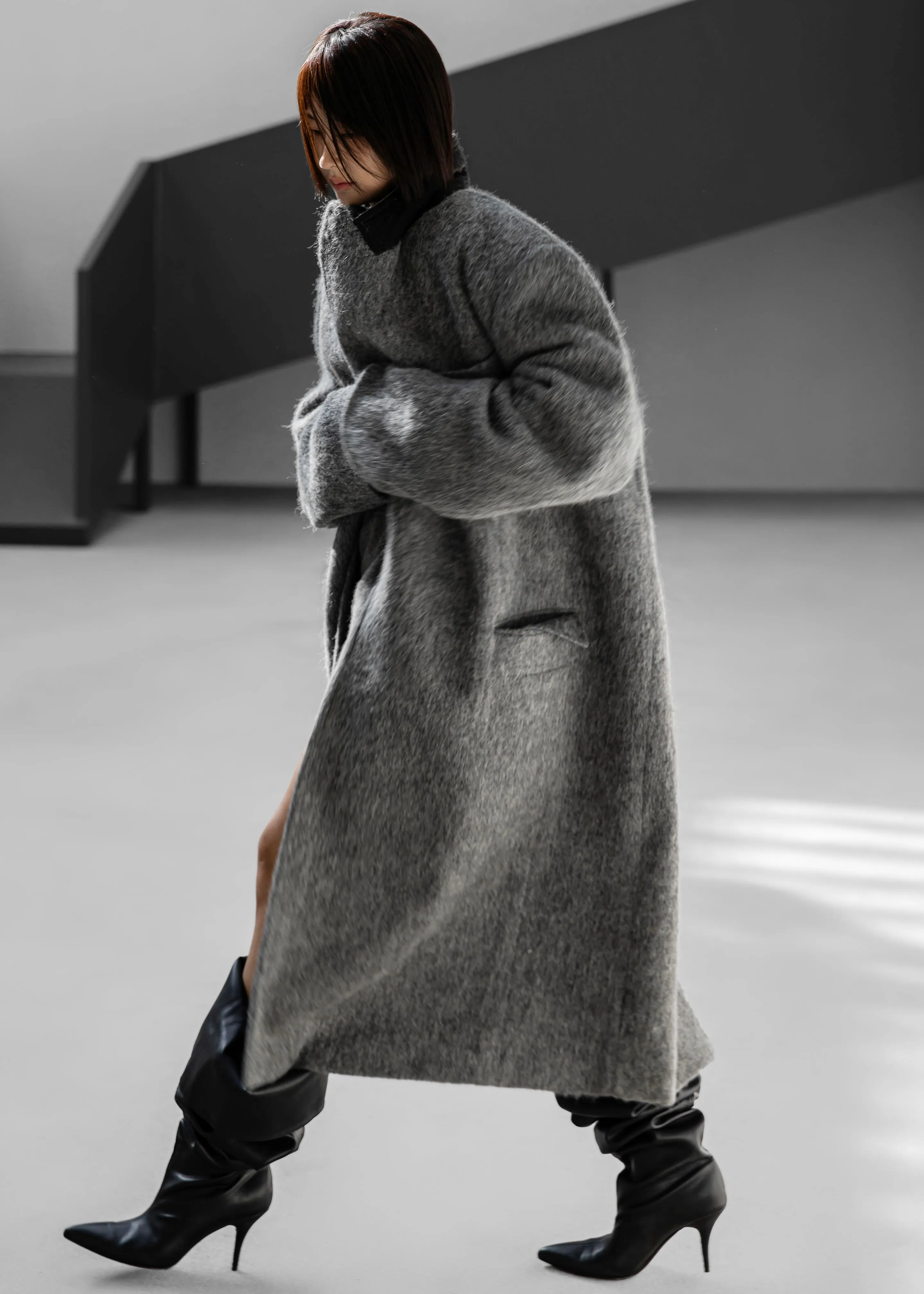 John Oversized Coat - Grey sold by Frankie Shop