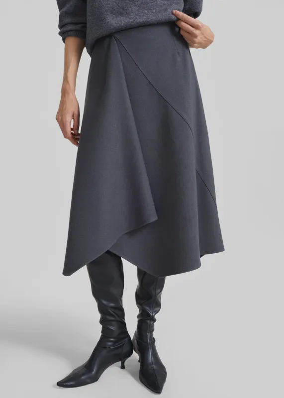 Bayel Flared Midi Skirt - Dark Grey sold by Frankie Shop