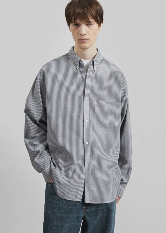 Legan Shirt - Grey Stripe made by Frankie Shop