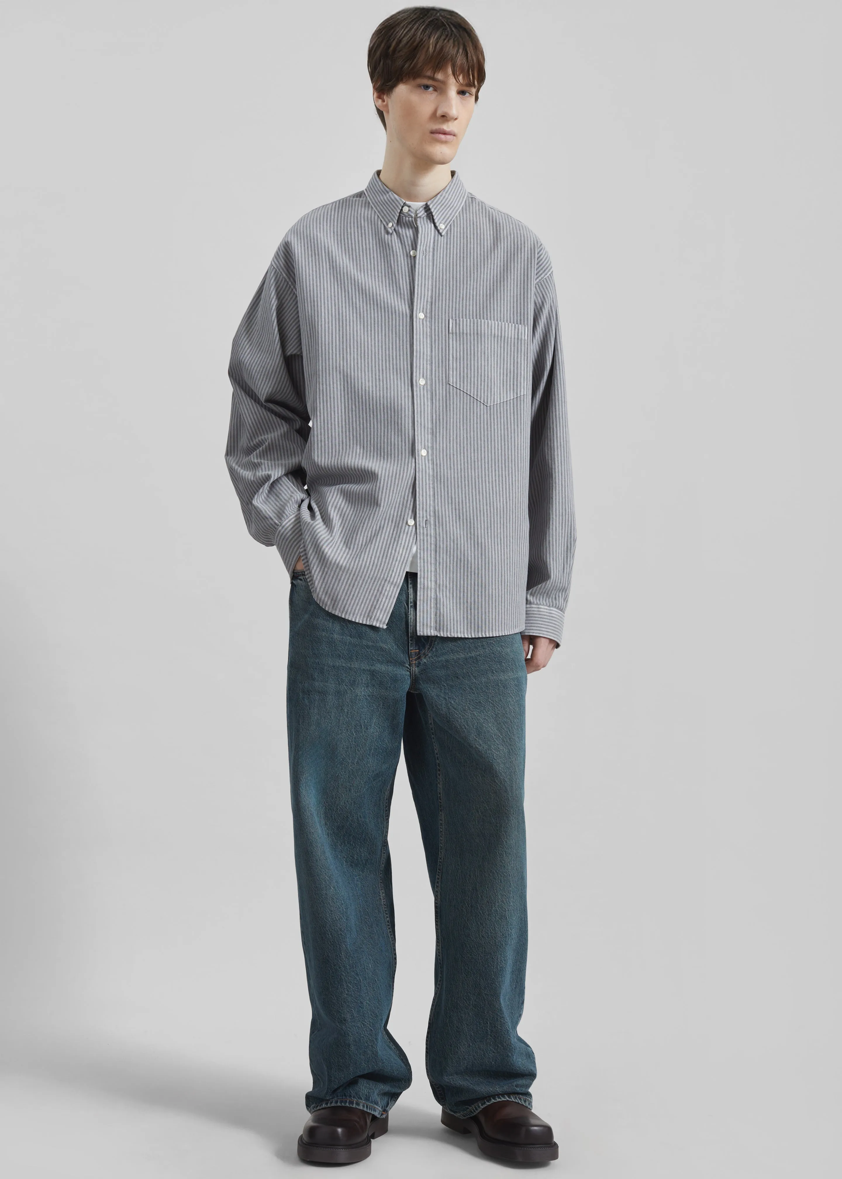 Legan Shirt - Grey Stripe sold by Frankie Shop product image thumbnail 3