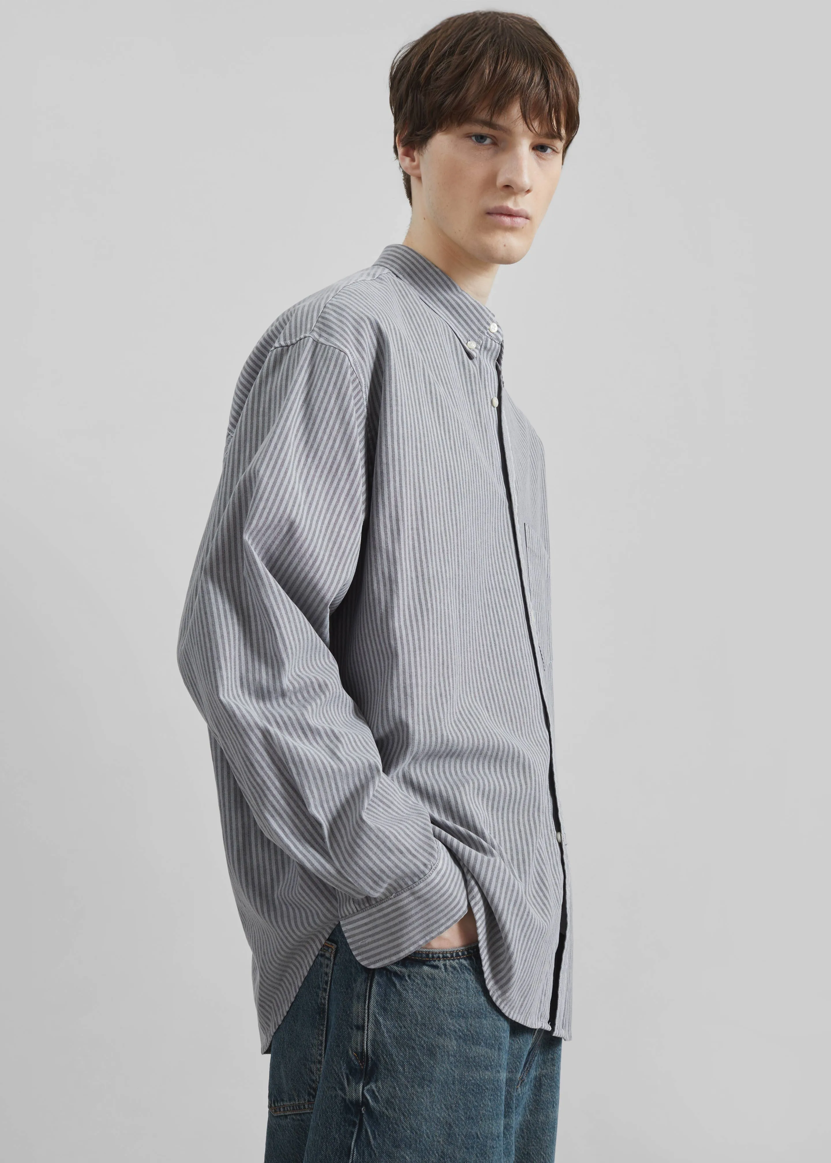 Legan Shirt - Grey Stripe sold by Frankie Shop product image thumbnail 4