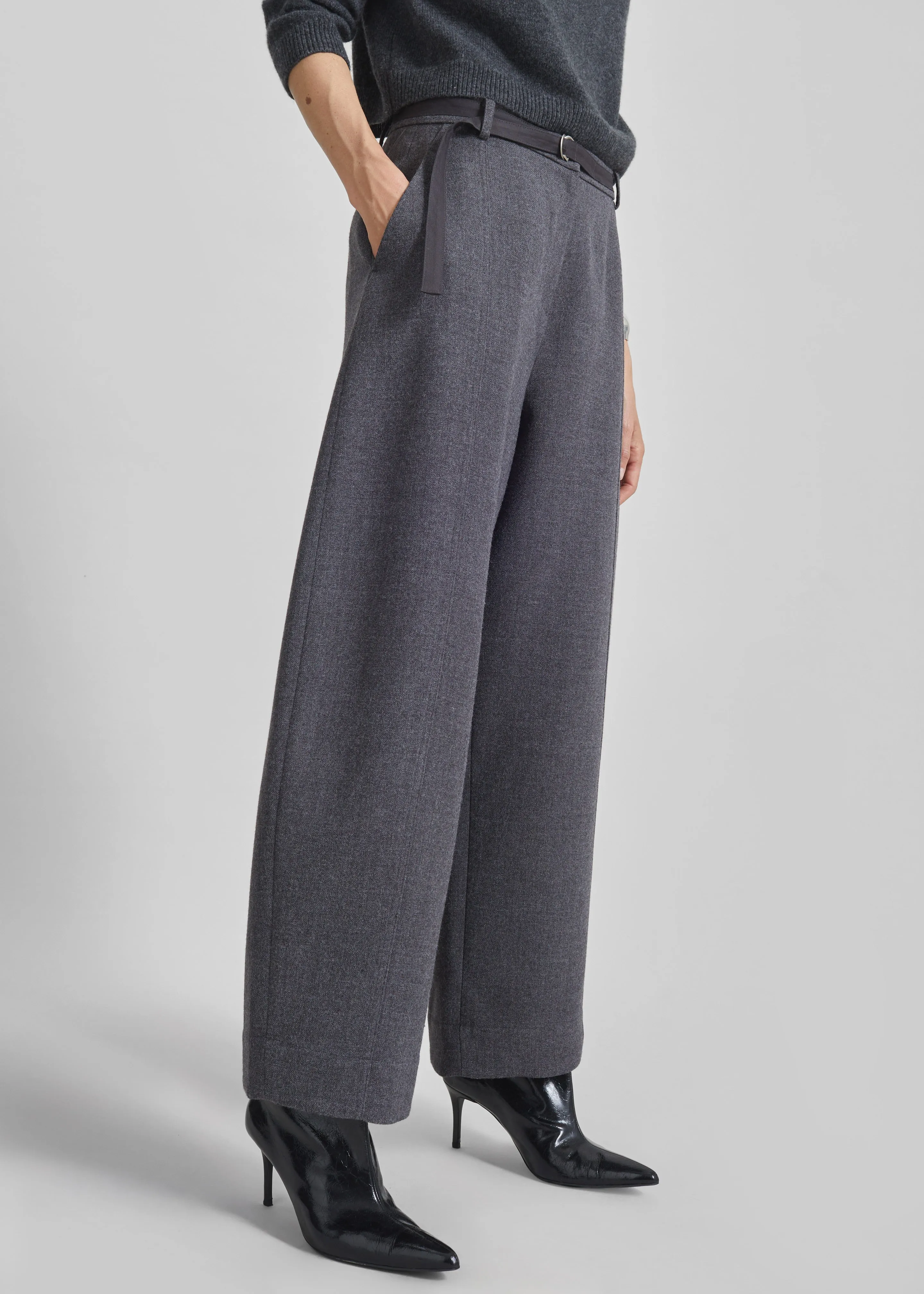 Sanve Tapered Leg Pants - Dark Grey Melange sold by Frankie Shop product image thumbnail 2