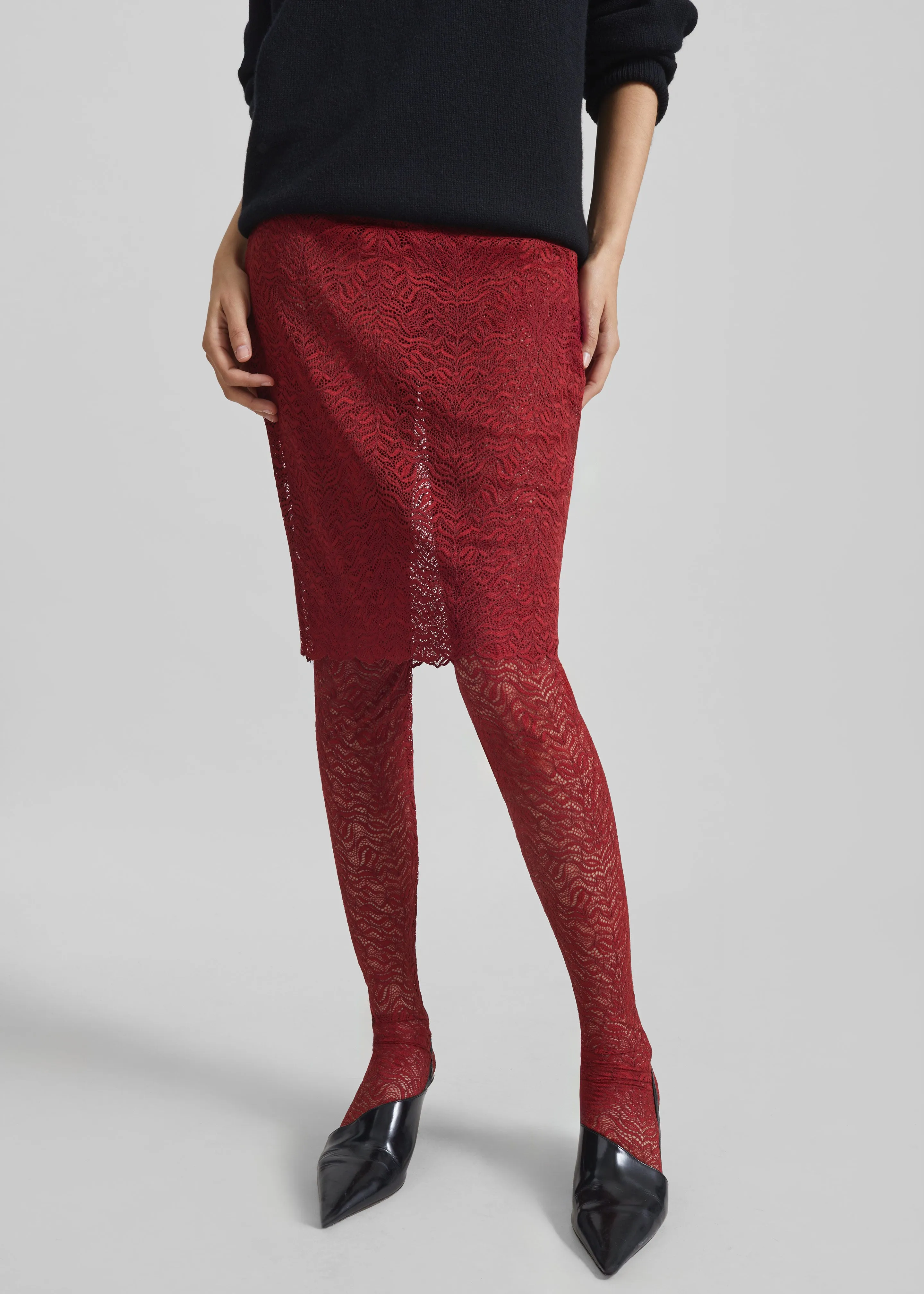 Beaufille Dorado Skirt Leggings - Burgundy sold by Frankie Shop product image thumbnail 5