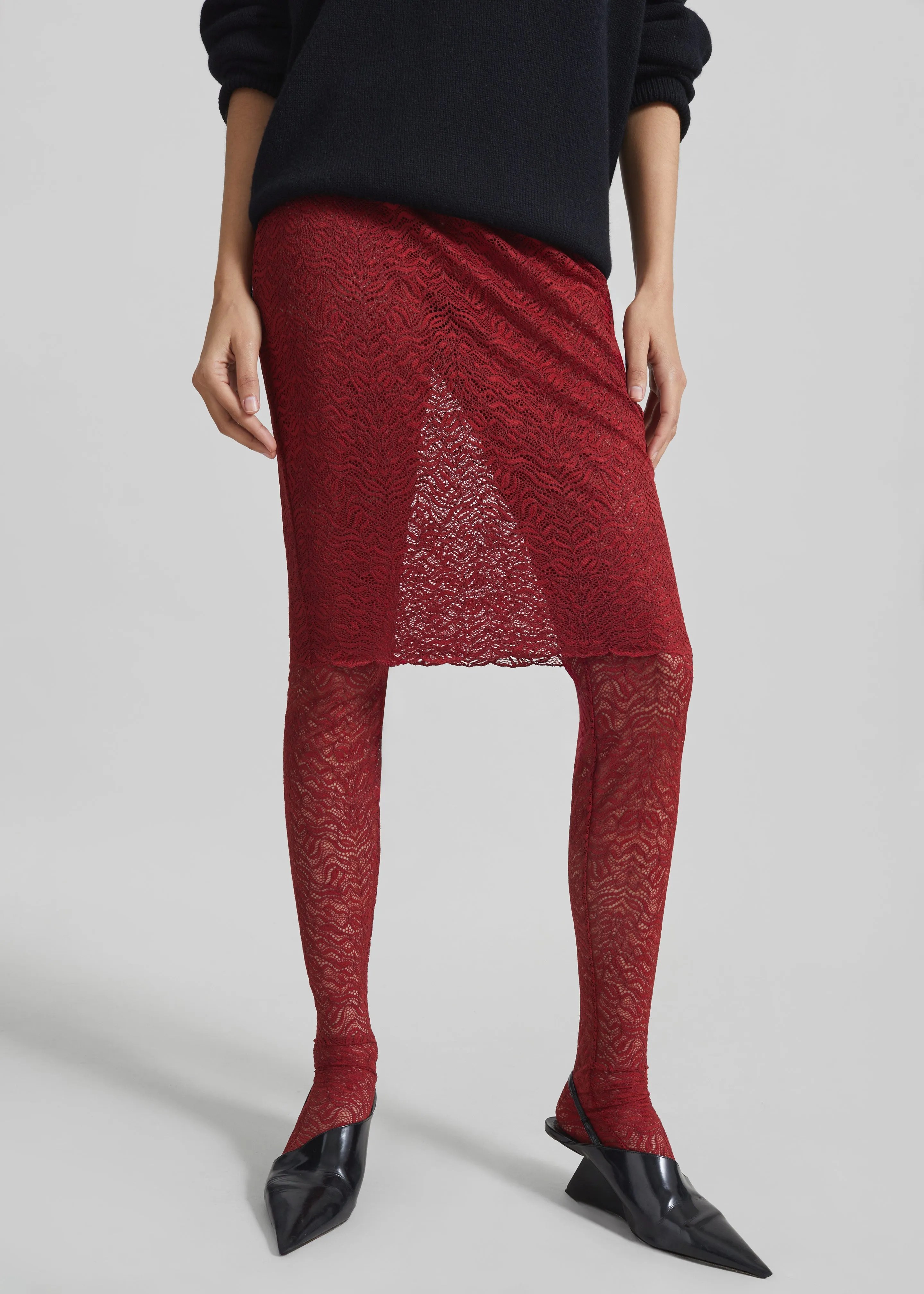Beaufille Dorado Skirt Leggings - Burgundy sold by Frankie Shop product image thumbnail 3