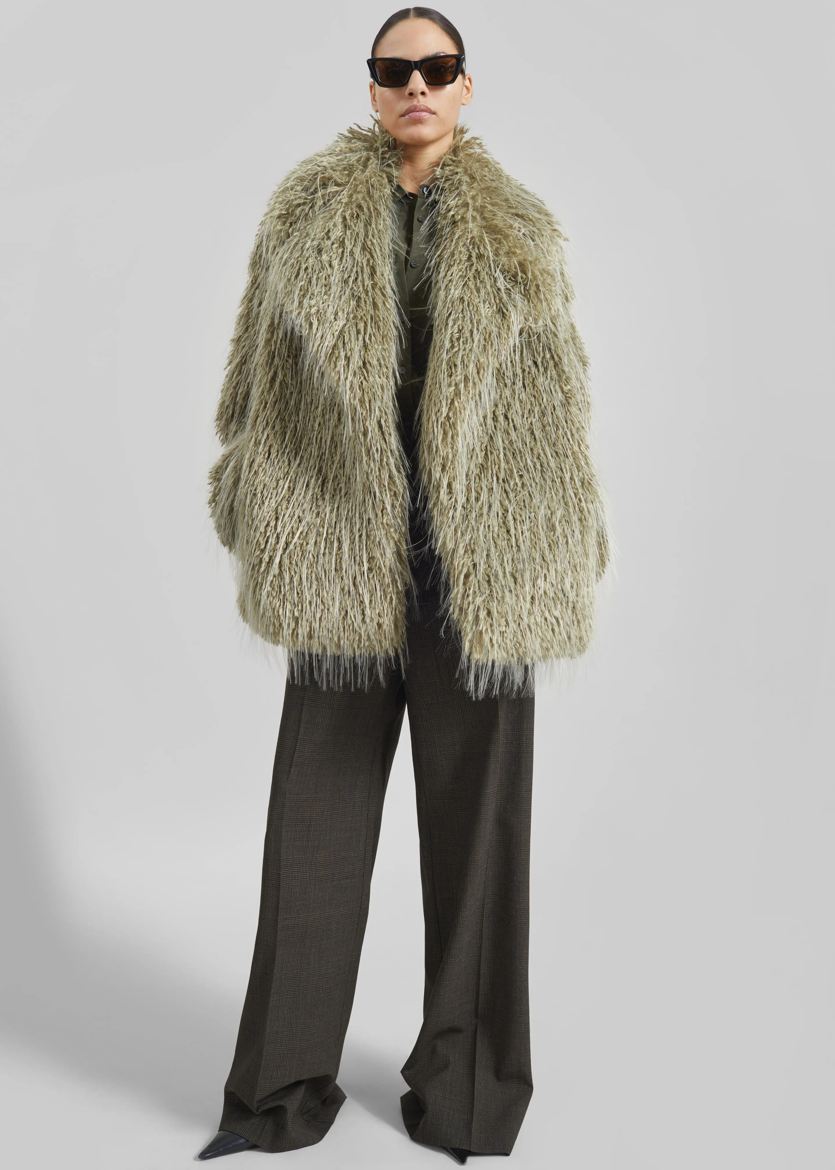 Brina Faux Fur Coat - Sage sold by Frankie Shop product image thumbnail 3