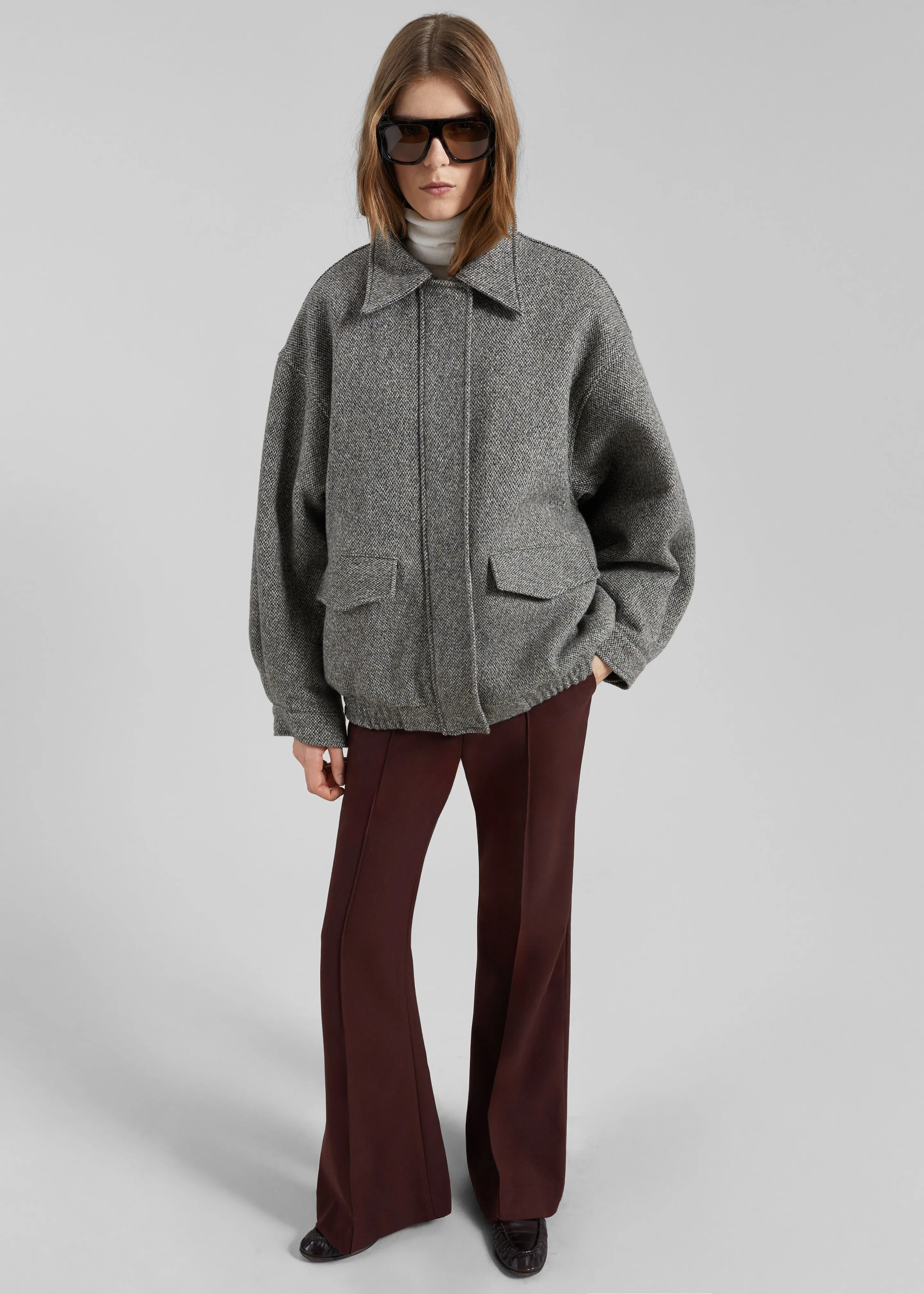 Vanves Wool Blouson Jacket - Grey Melange sold by Frankie Shop product image thumbnail 5