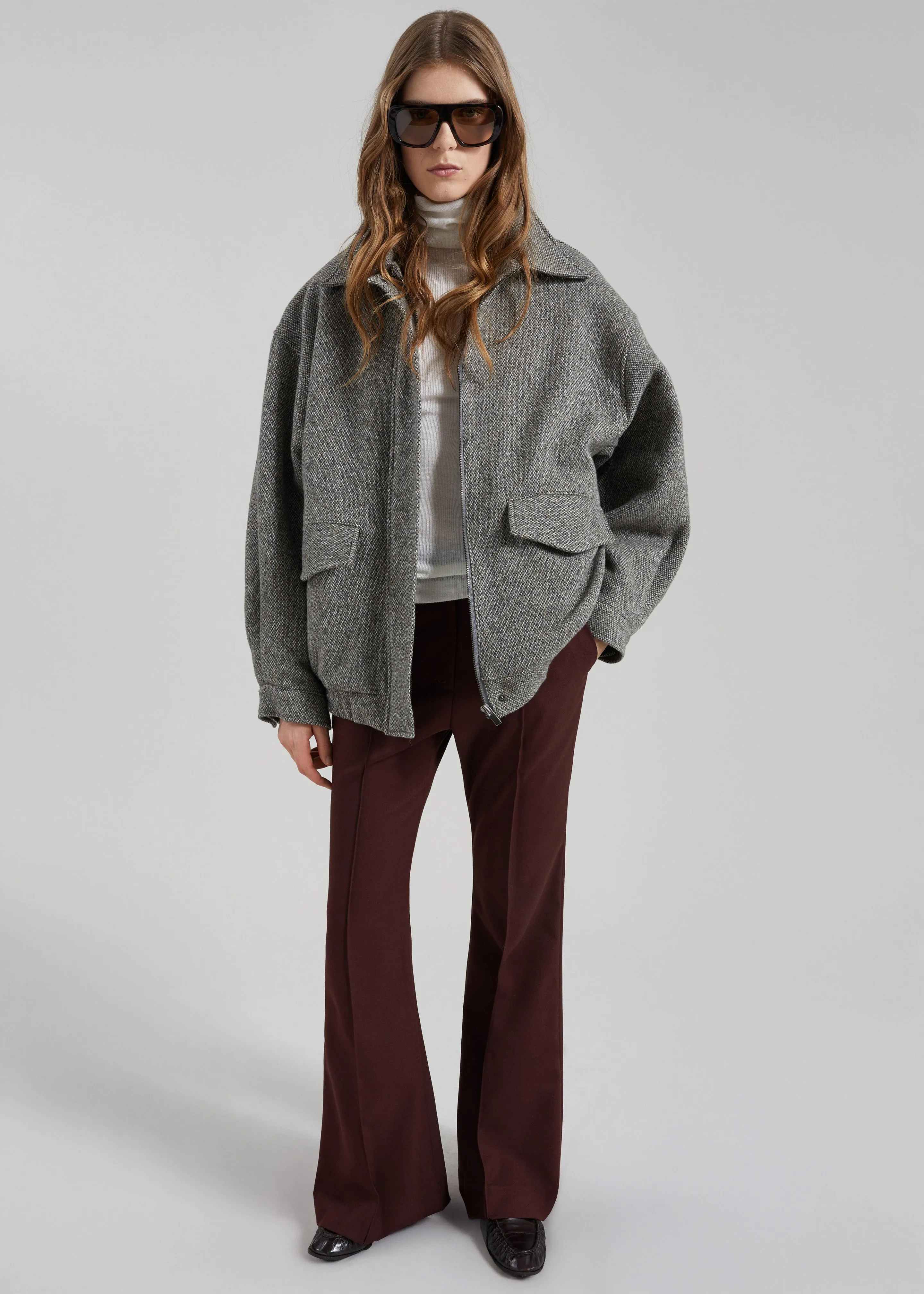 Vanves Wool Blouson Jacket - Grey Melange sold by Frankie Shop product image thumbnail 2