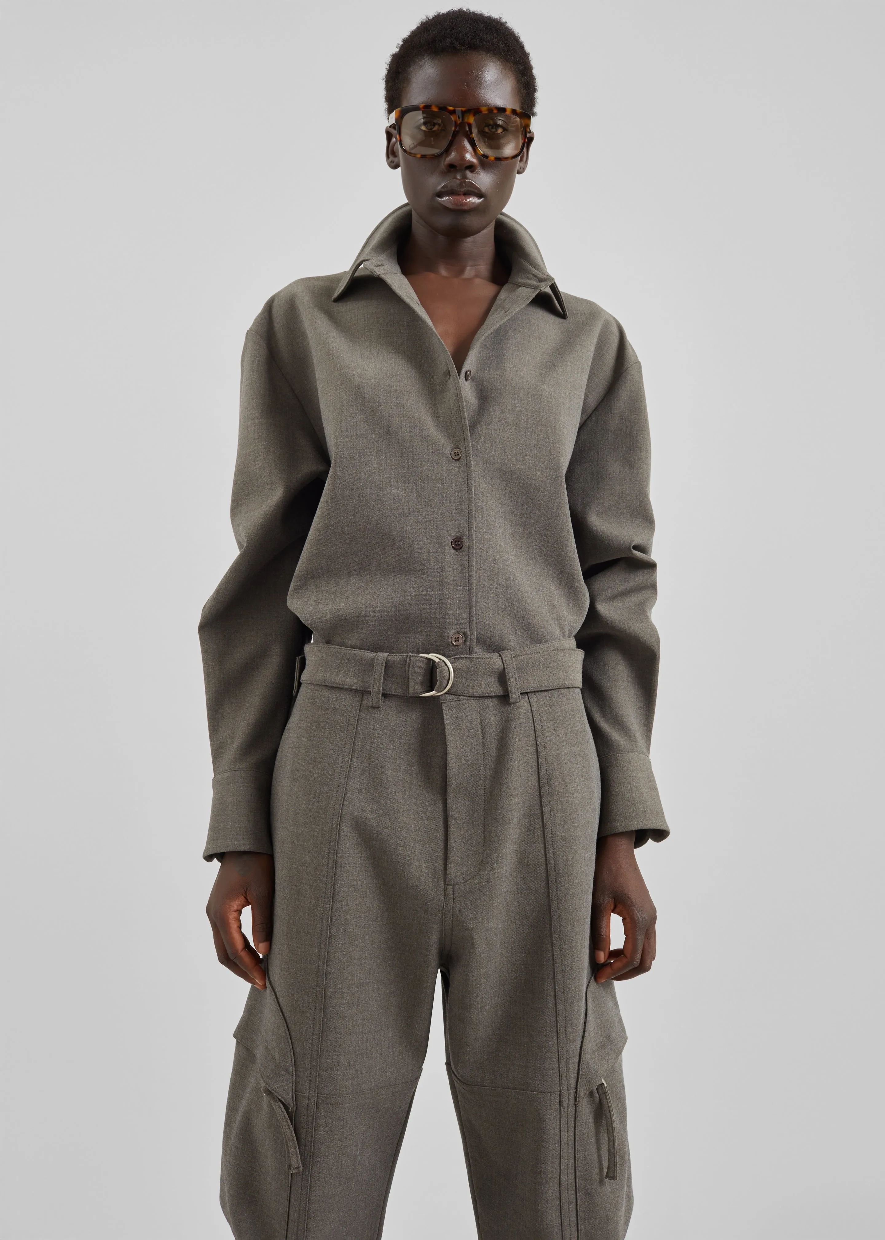 Peri Double Weave Shirt - Taupe Melange sold by Frankie Shop product image thumbnail 5