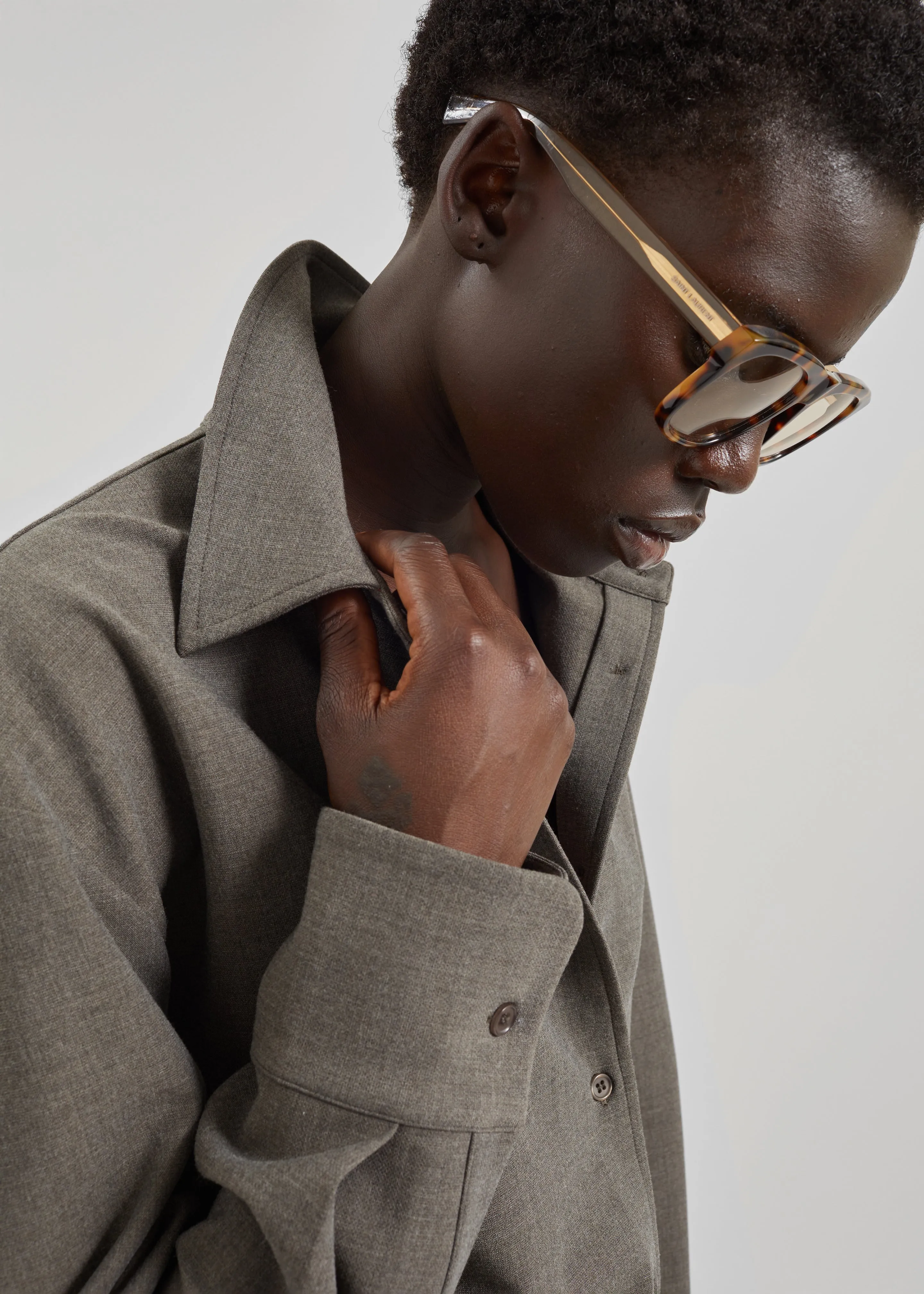 Peri Double Weave Shirt - Taupe Melange sold by Frankie Shop