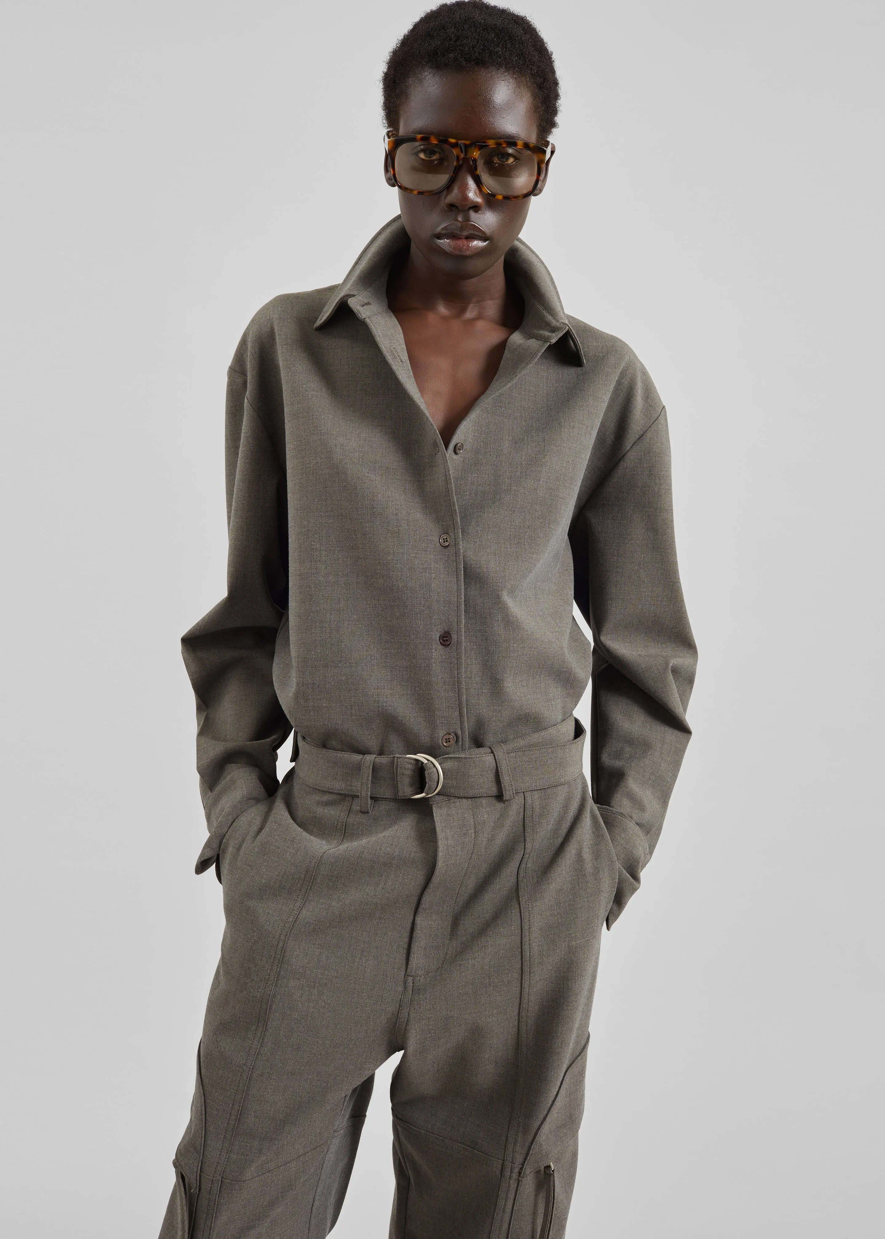 Peri Double Weave Shirt - Taupe Melange sold by Frankie Shop product image thumbnail 2